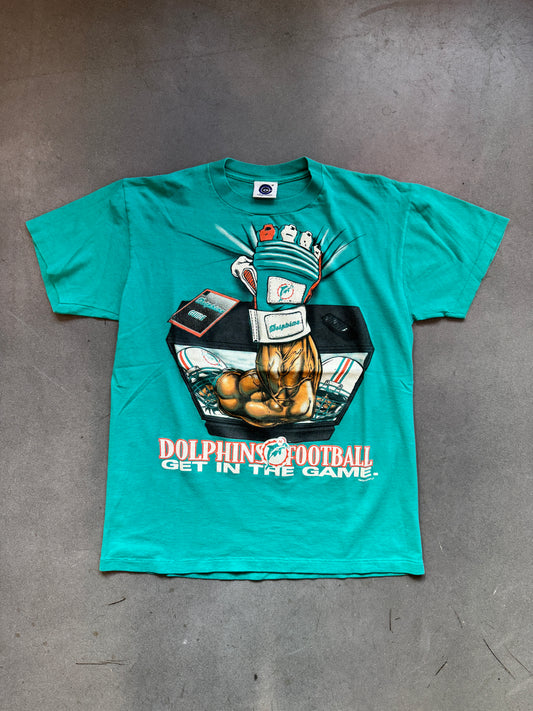 1995 MIAMI DOLPHINS GET IN THE GAME. TV TEE (COLLEGE CONCEPTS TAG)