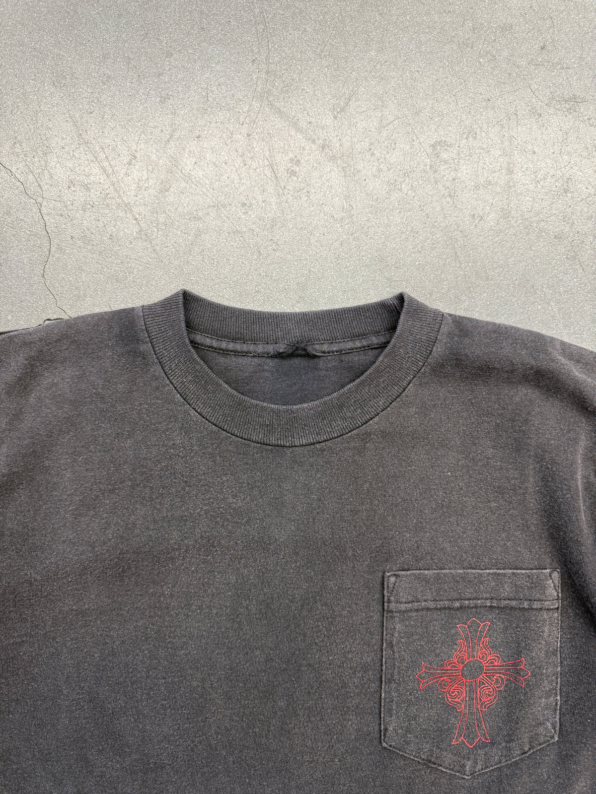 VINTAGE CHROME HEARTS NEW YORK FADED POCKET TEE (PULLED TAG)