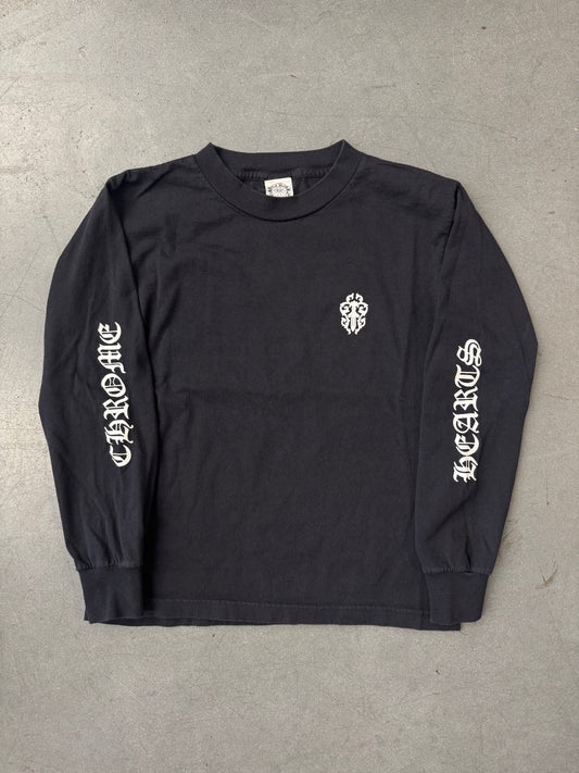 VINTAGE CHROME HEARTS VINE DAGGER SCROLL LONG SLEEVE KIDS TEE