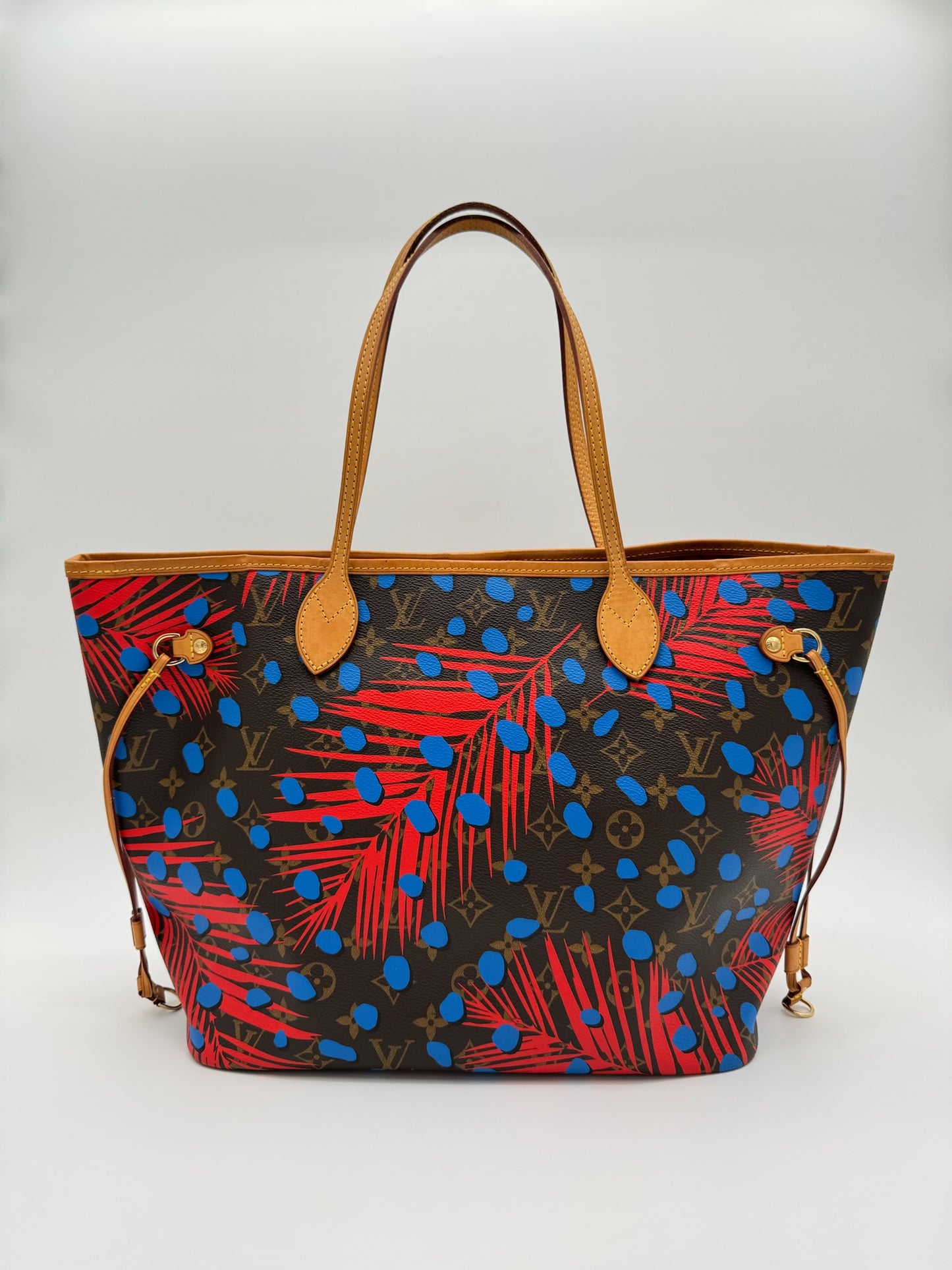 2016 LOUIS VUITTON NEO NEVERFULL TOTE MONOGRAM PALM SPRINGS JUNGLE DOTS