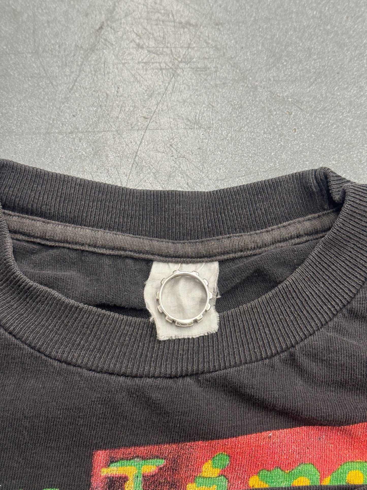90S BOOTLEG "A THIN LINE BETWEEN LOVE & HATE" RAP-STYLE TEE (FADED TAG)