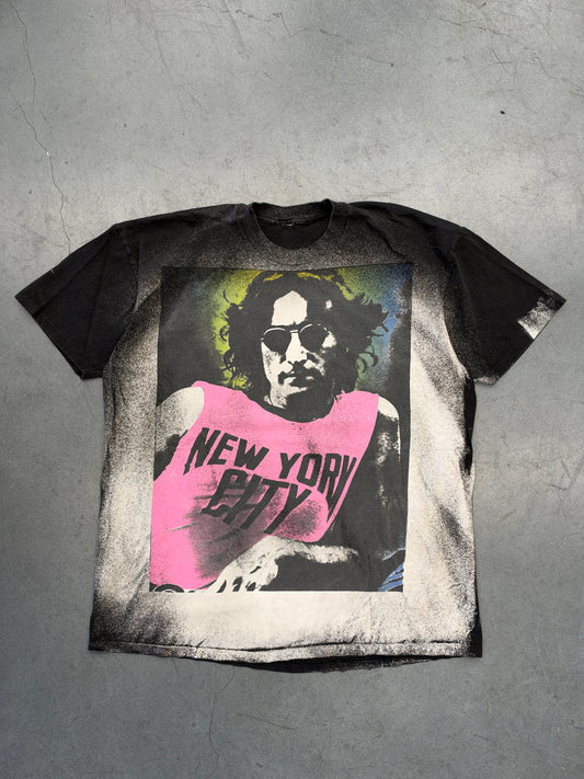 90S JOHN LENNON HAND SCREENED ALL OVER PRINT TEE (PULLED TAG)