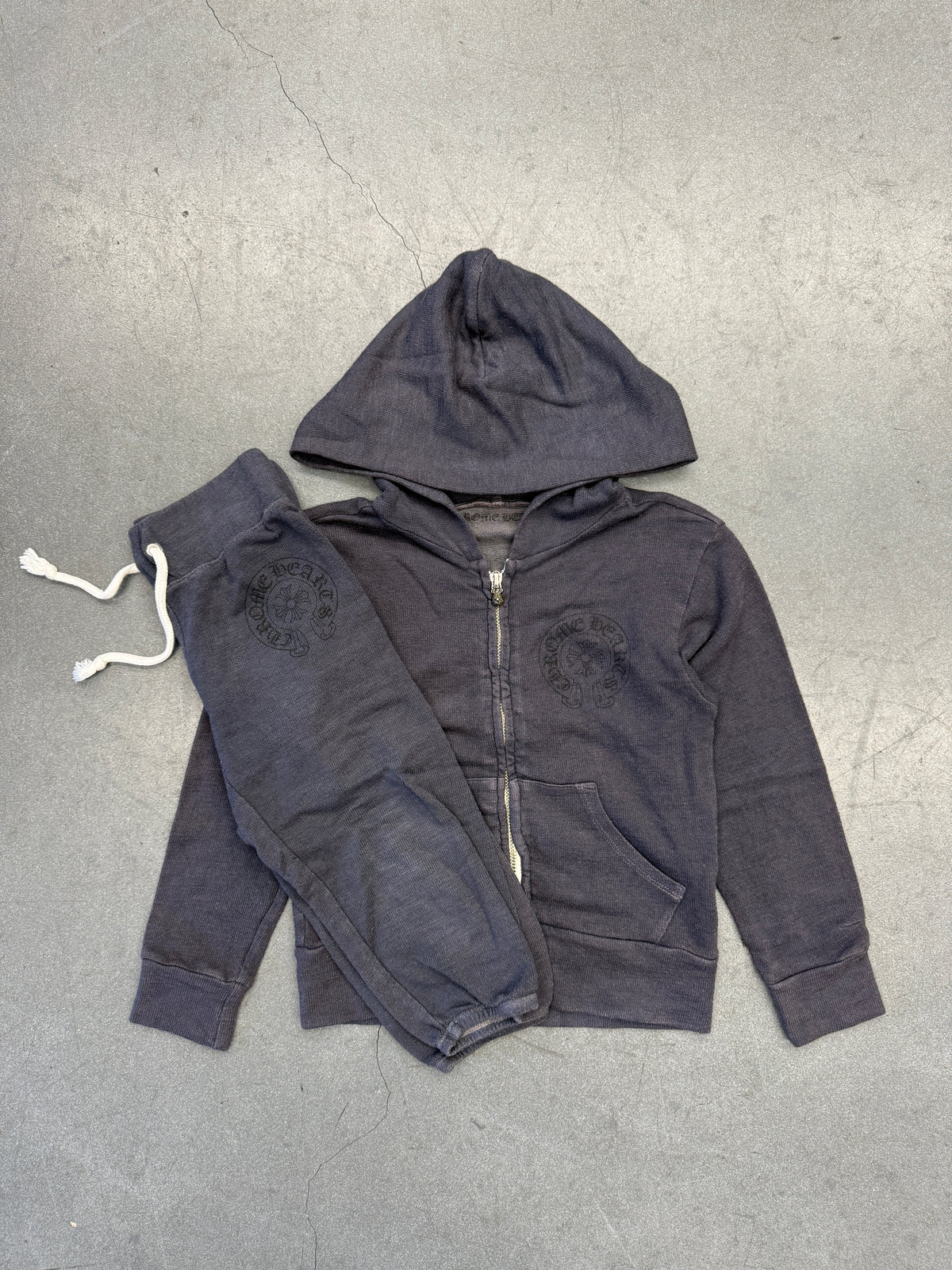 2010'S CHROME HEARTS USA FLAG ZIP-UP HOODIE & SWEATPANTS KIDS SET