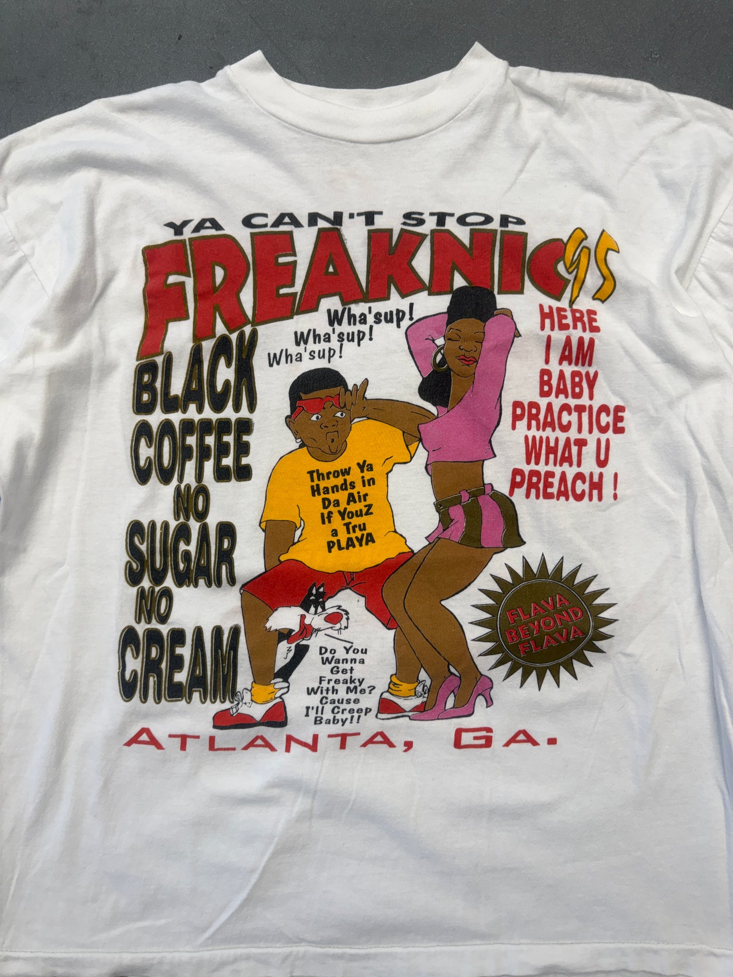 1995 FREAKNIC "YA CAN'T STOP" BLACK COLLEGE UNITY WEEKEND APRIL 21-23 TEE (CUT TAG)