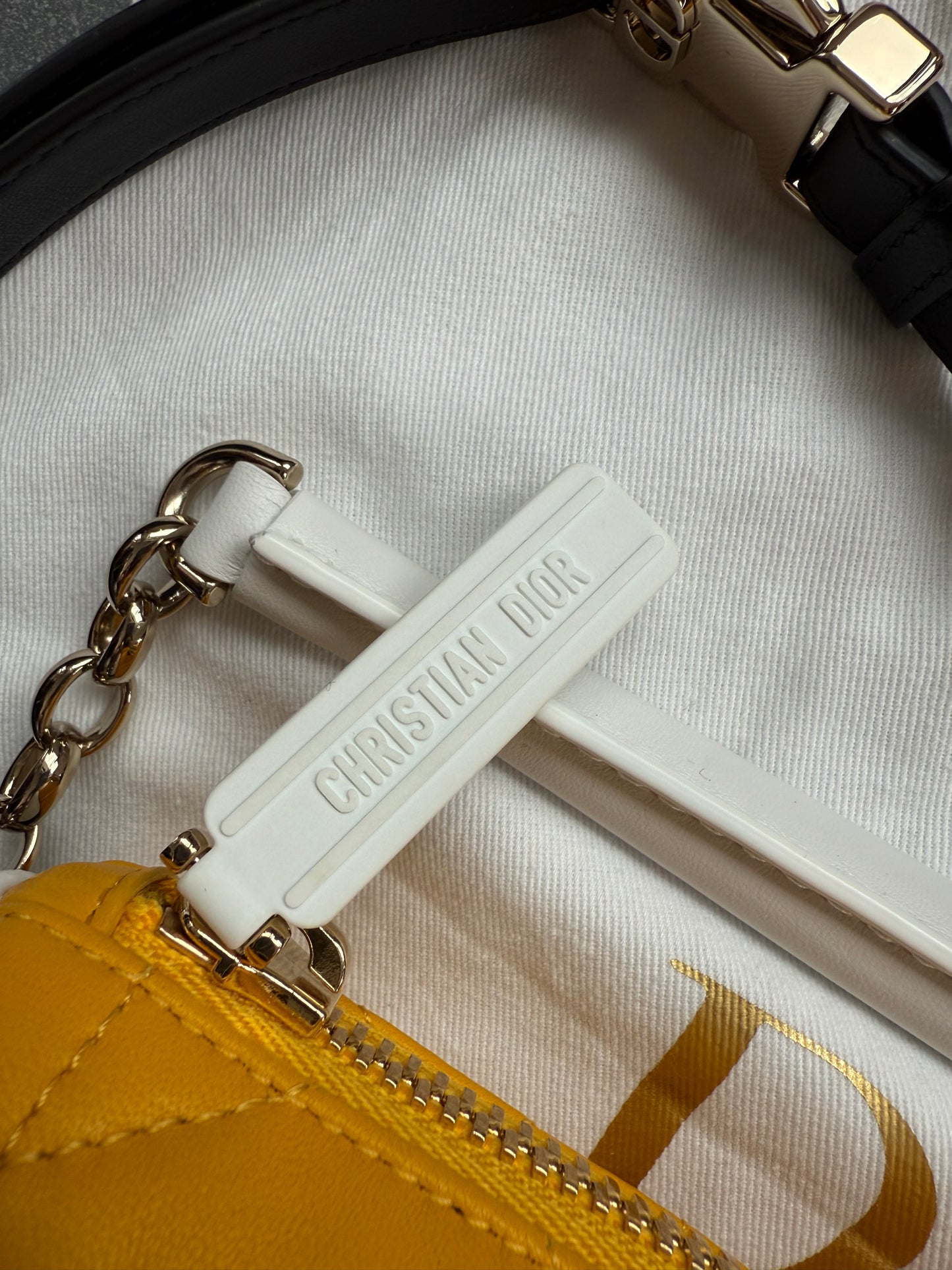 CHRISTIAN DIOR CANNAGE VIBE HOBO SHOULDER BAG - YELLOW (PRE-OWNED WITH DUSTBAG) (TANIA)