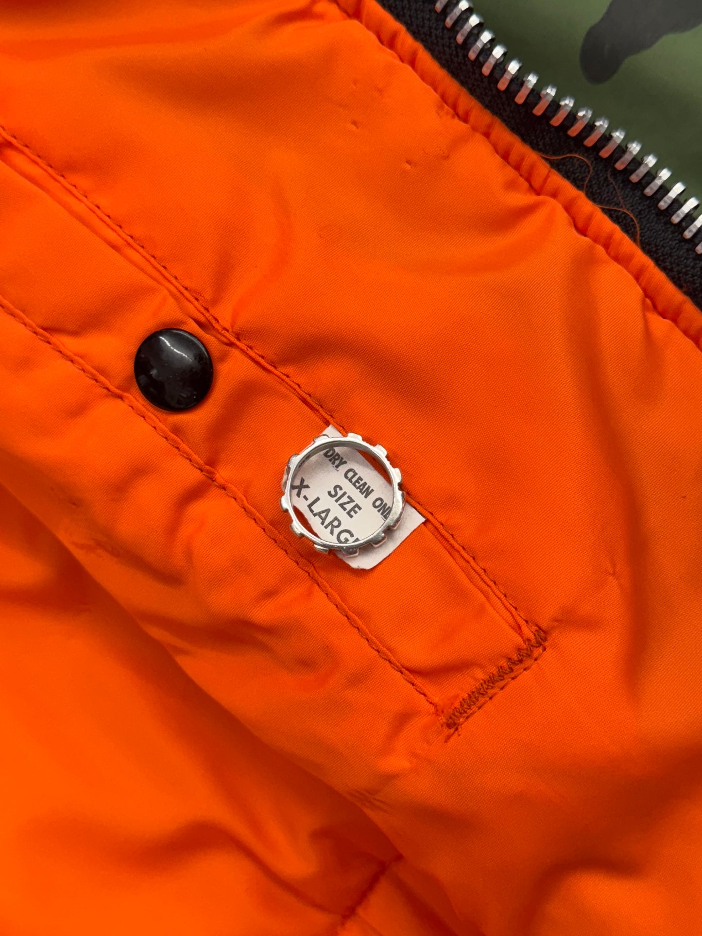 70S REVERSIBLE CAMO FULL-ZIP PUFFER JACKET