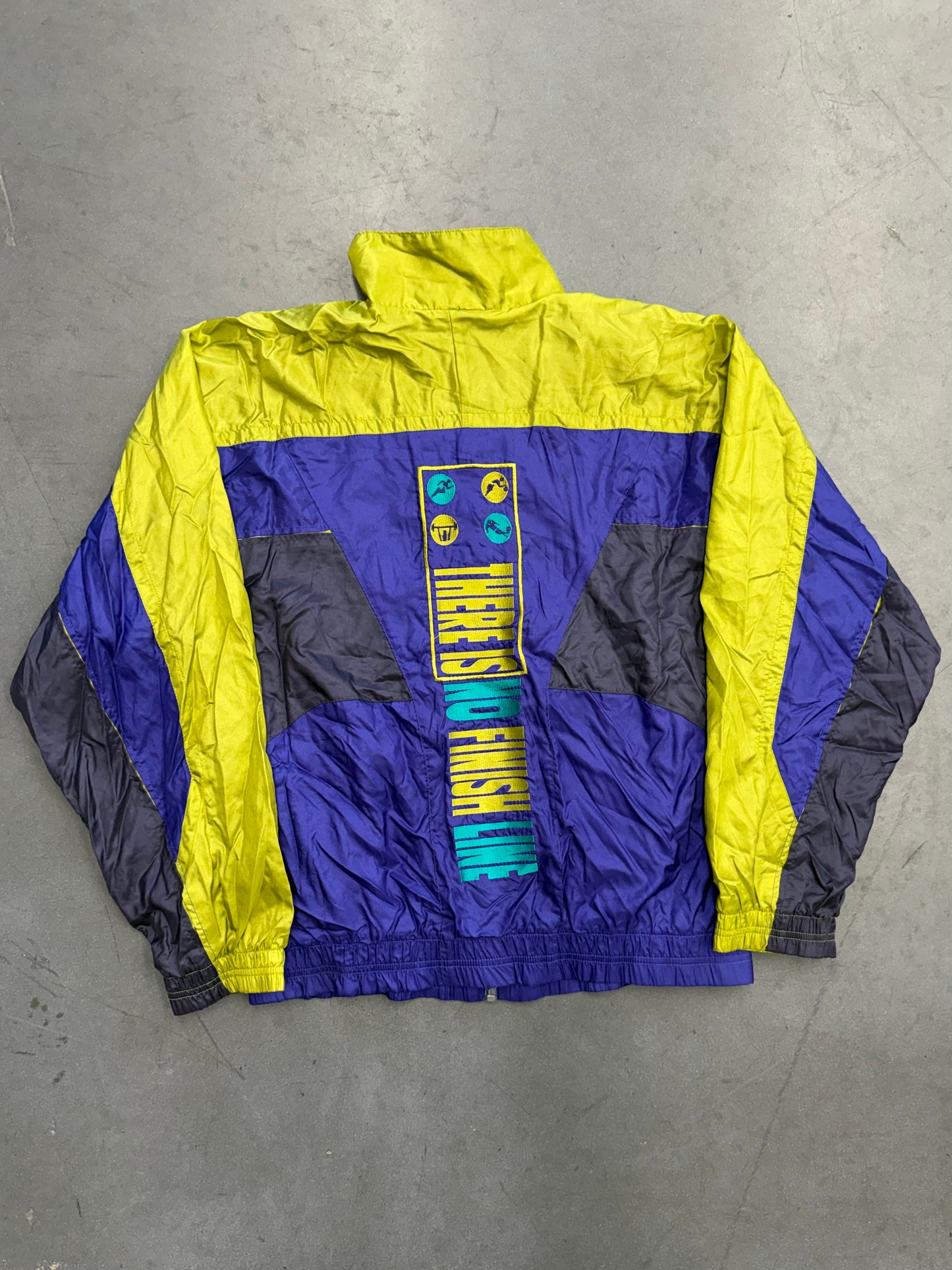 90S NIKE THERE IS NO FINISH LINE COLORBLOCK ZIP-UP WINDBREAKER