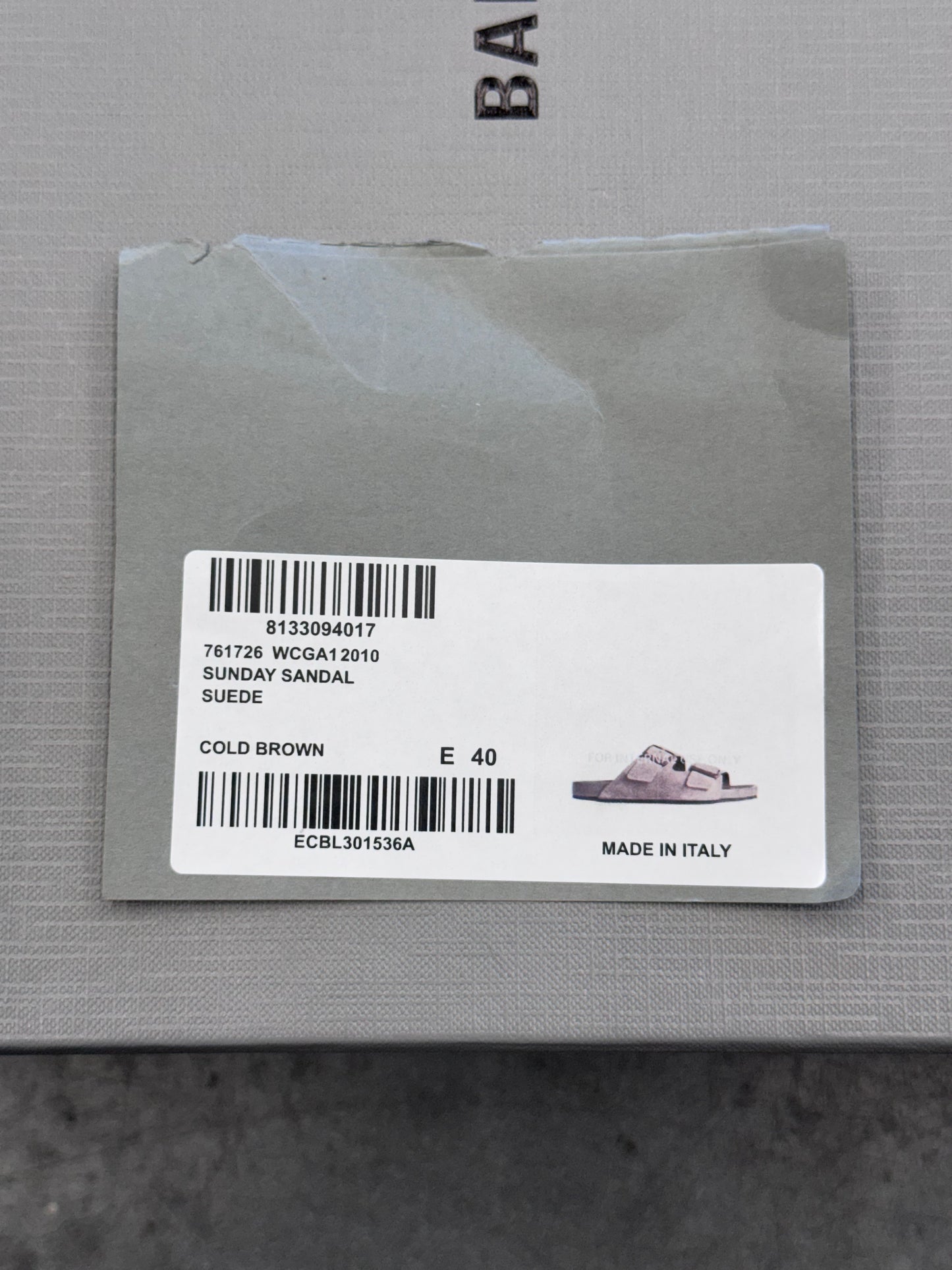 SIZE 40 BALENCIAGA SUNDAY SANDAL BROWN SUEDE (NEW WITH BOX)