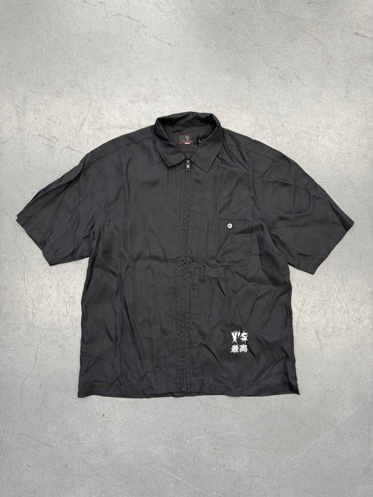 FW25 SUPREME Y'S BY YOHJI YAMAMOTO SILK ZIP UP S/S SHIRT