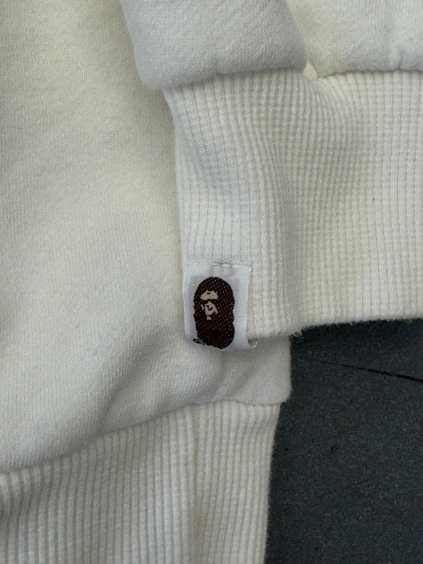VINTAGE BAPE ICONIC WARFARE BIG HEAD CREWNECK - WHITE/BLUE