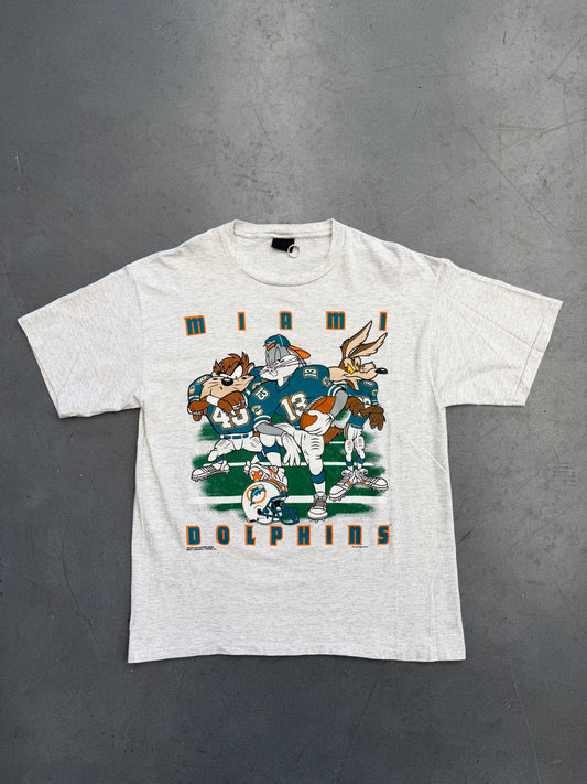 1993 MIAMI DOLPHINS LOONEY TUNES TAZ, BUGS, WIL E. TEE (CHANGES TAG)