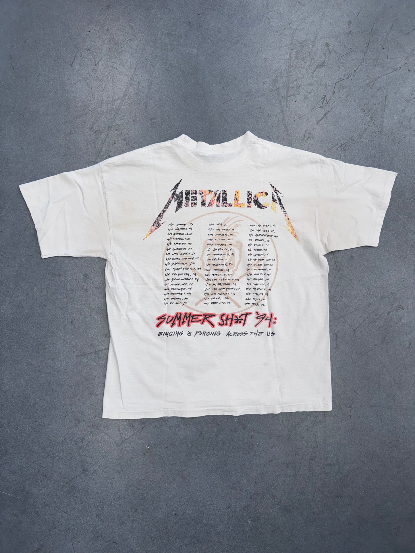 1994 METALLICA LIVE SHIT : BINGE AND PURGE TEE (GIANT TAG)
