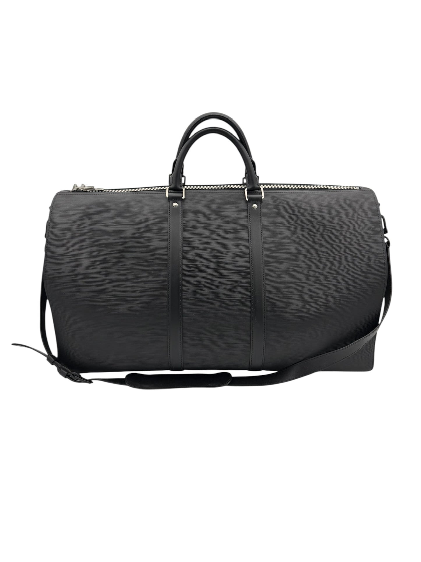 FW17 LOUIS VUITTON SUPREME KEEPALL BANDOULIERE 55 BLACK EPI LEATHER DUFFLE BAG