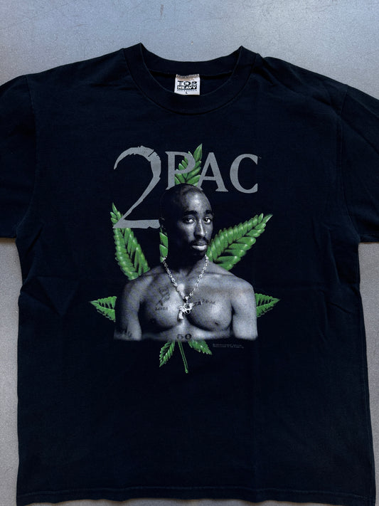 1998 2PAC TUPAC WEED LEAF TEE (TOP HEAVY TAG)