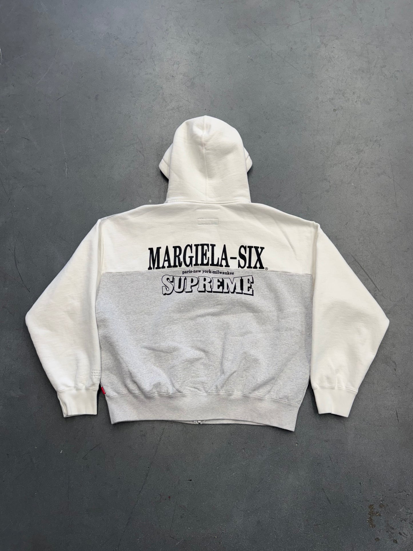 SS26 SUPREME MM6 MAISON MARGIELA EAGLE ZIP UP HOODED SWEATSHIRT - WHITE