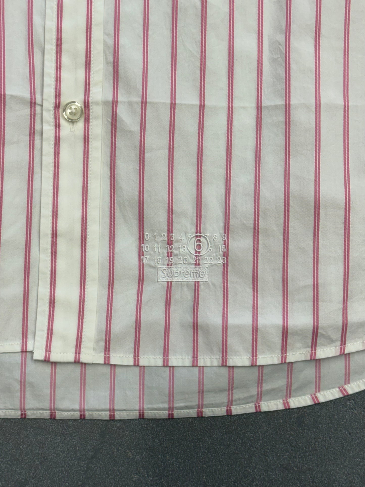 SS26 SUPREME MM6 MAISON MARGIELA STRIPE SHIRT - PINK