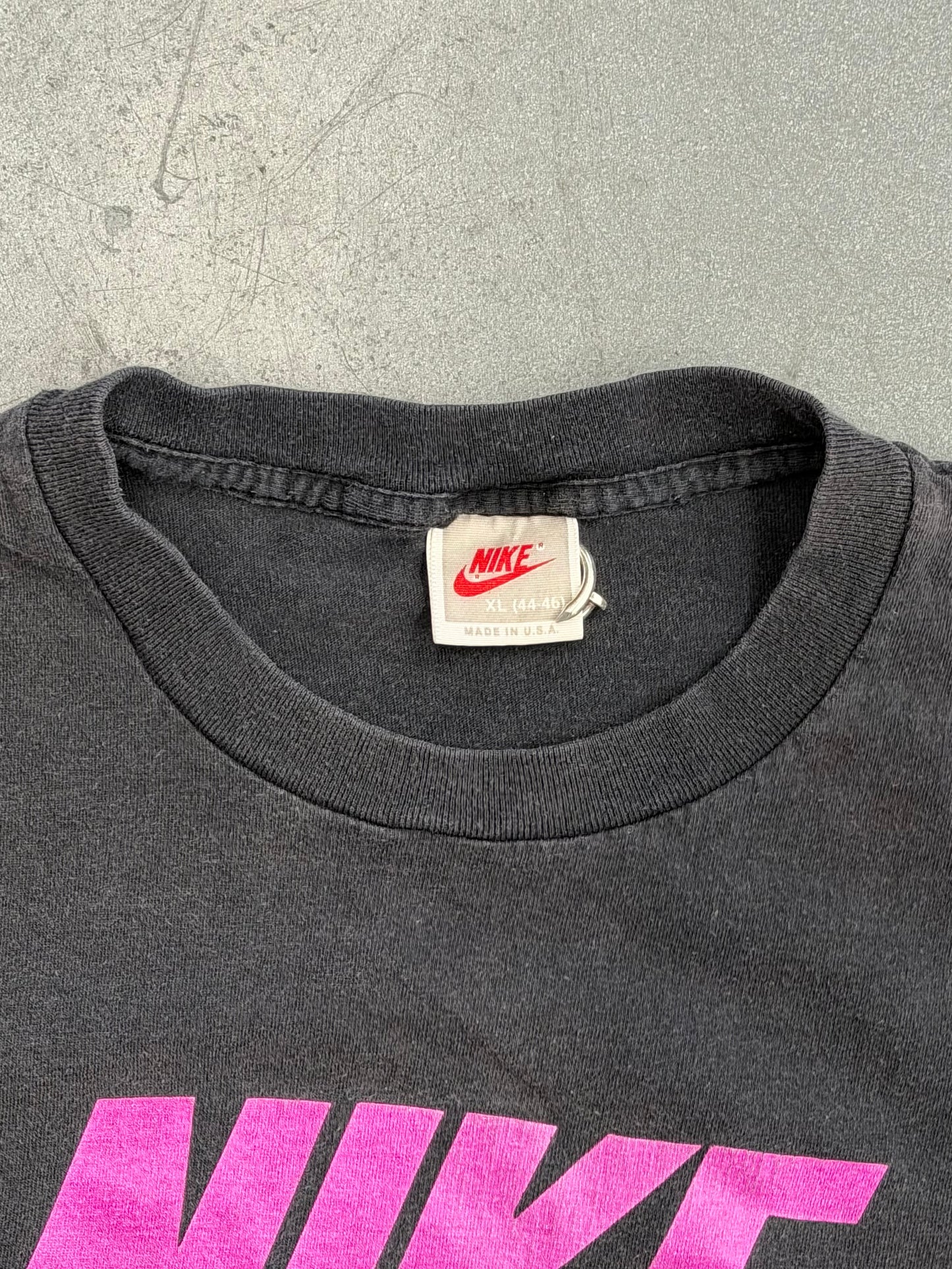 90S NIKE AIR MAGENTA/TEAL LOGO TEE (GREY/RED/WHITE TAG)