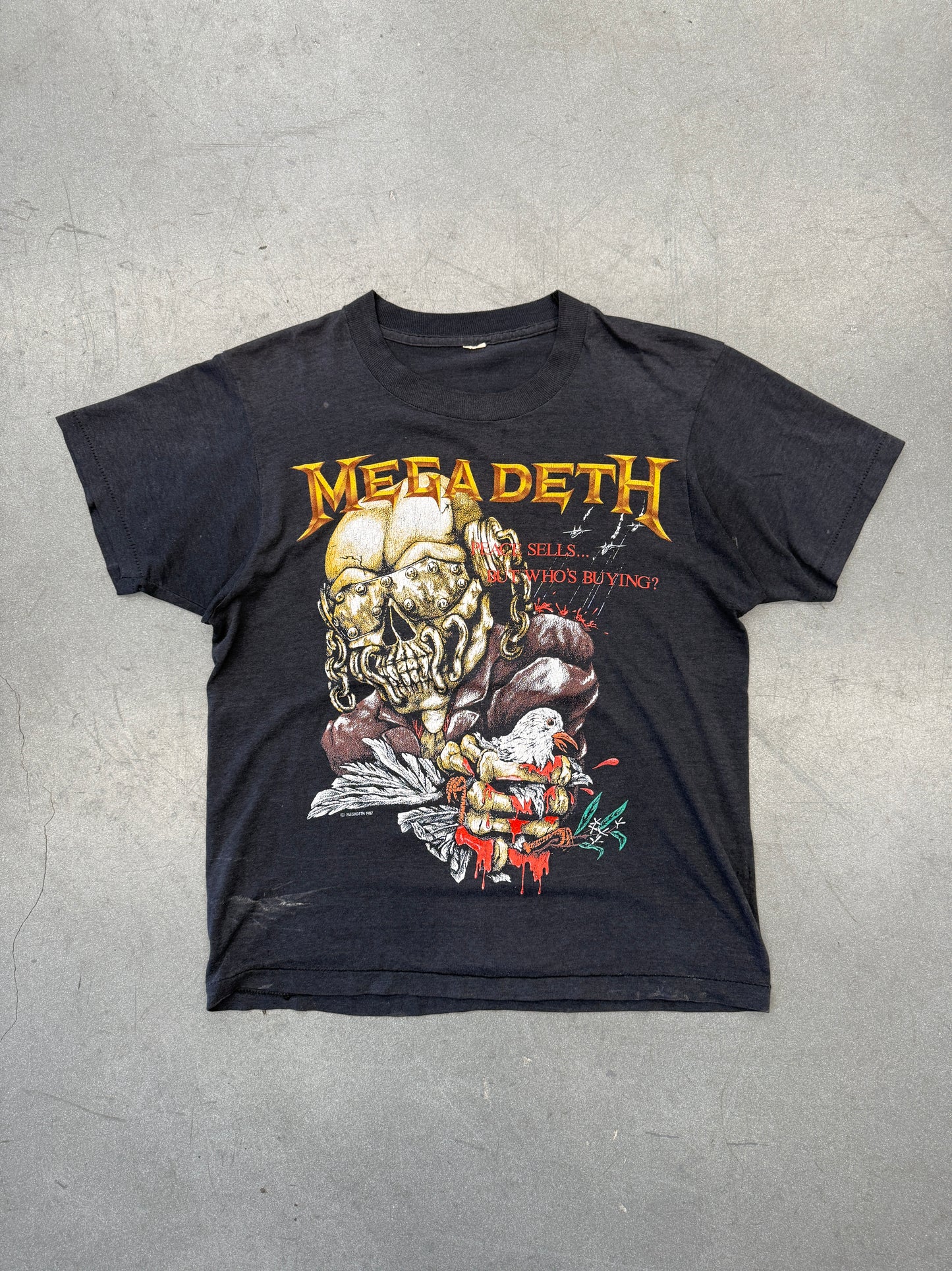 1988 MEGADETH "PEACE SELLS BUT WHO'S BUYING?" WORLD TOUR TEE  (CUT TAG)