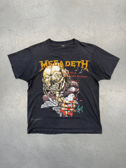 1988 MEGADETH "PEACE SELLS BUT WHO'S BUYING?" WORLD TOUR TEE  (CUT TAG)