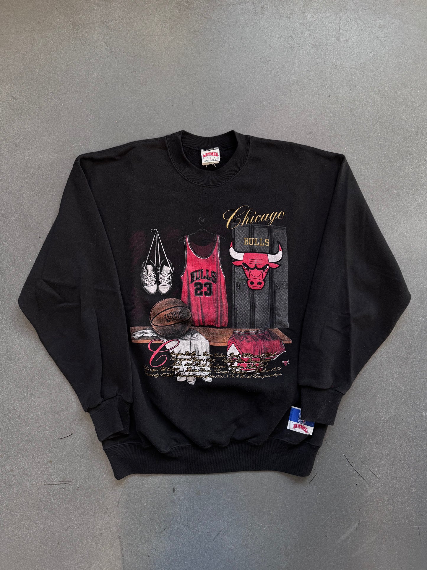 90'S NUTMEG CHICAGO BULLS LOCKER ROOM CREWNECK (NUTMEG TAG)