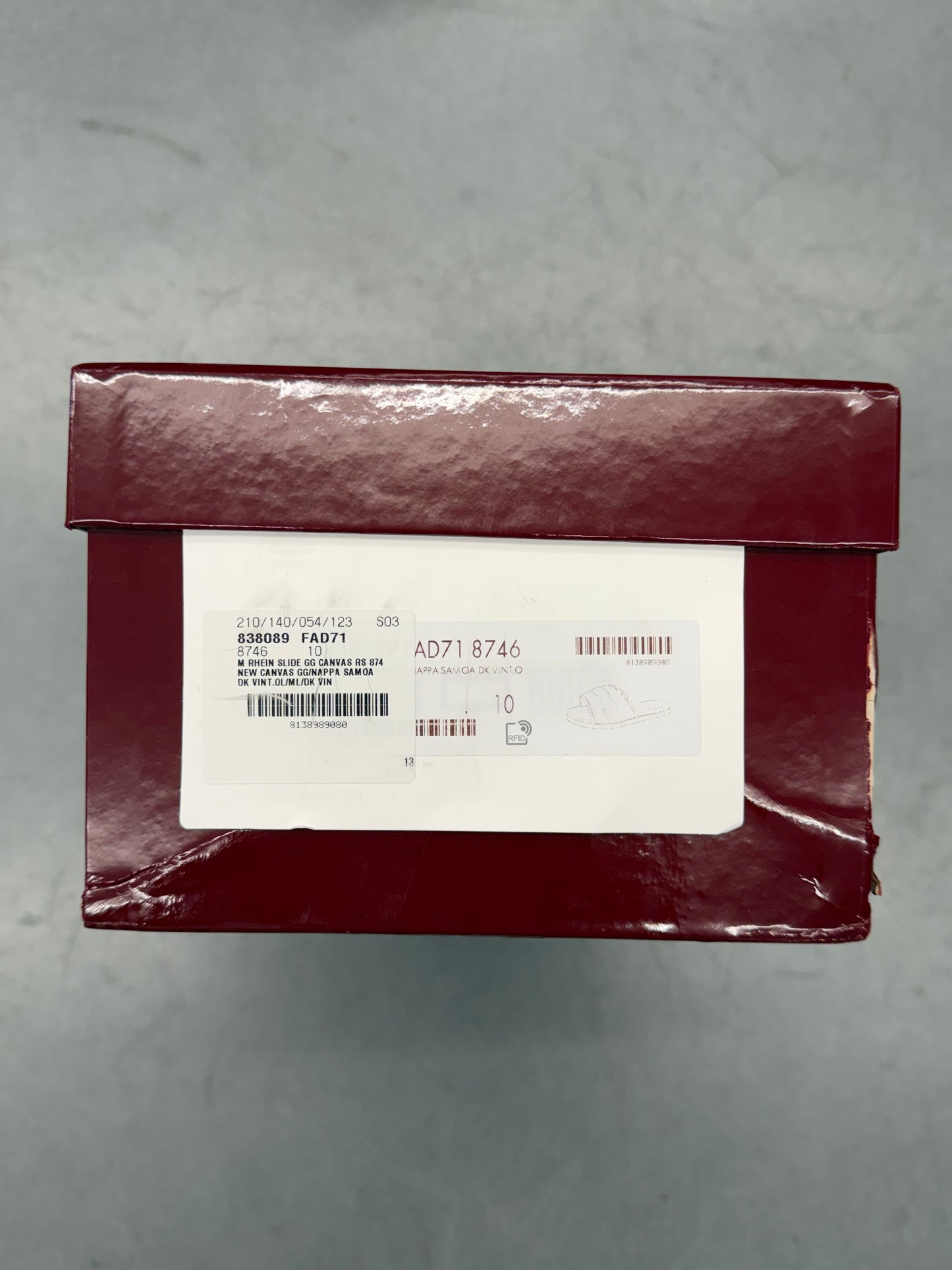 GUCCI MAXI GG CANVAS SLIDE SANDALS