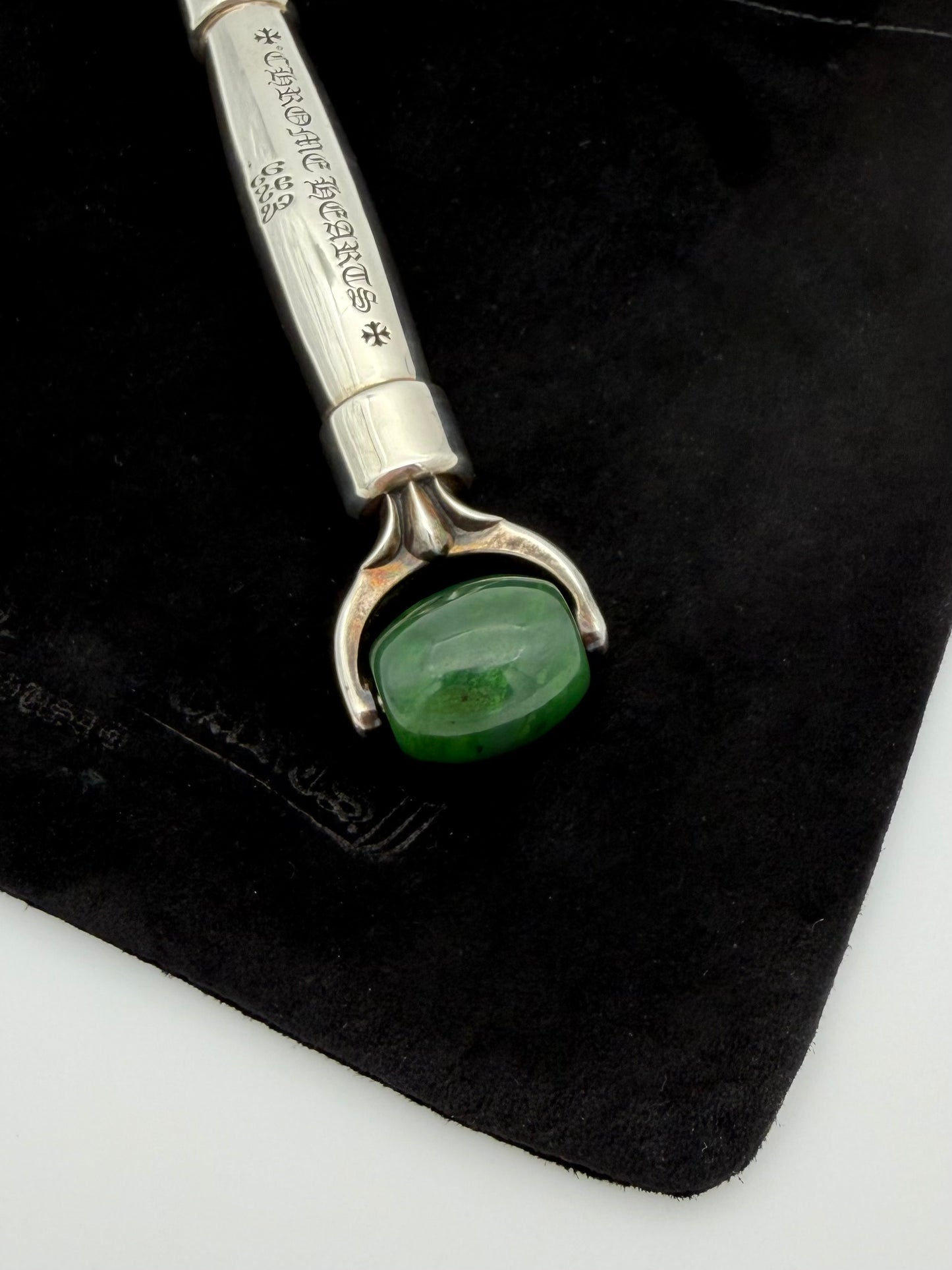 CHROME HEARTS SILVER CLB JADE FACIAL ROLLER CERTIFIED LOVER BOY