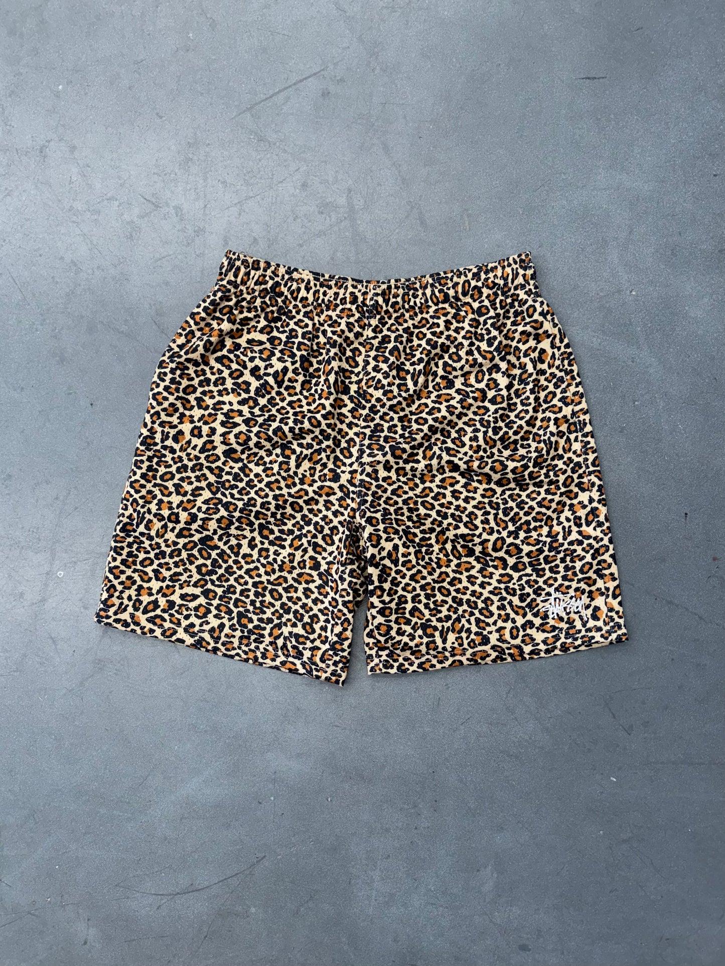 STUSSY LEOPARD PRINT MESH SHORTS