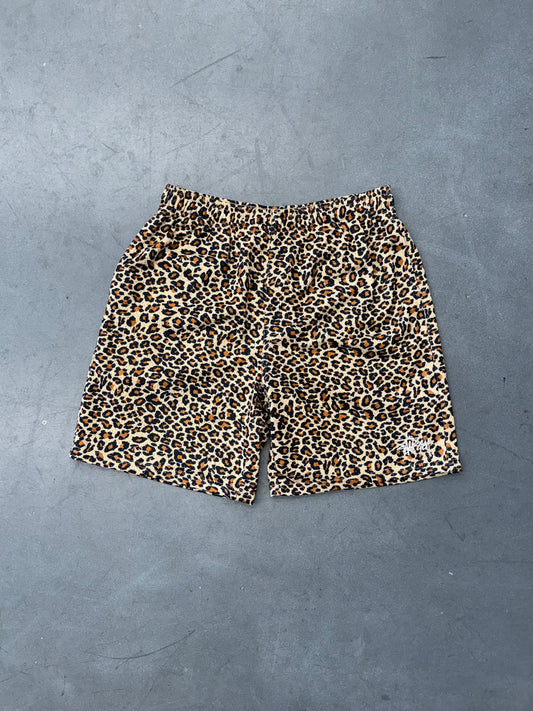 STUSSY LEOPARD PRINT MESH SHORTS