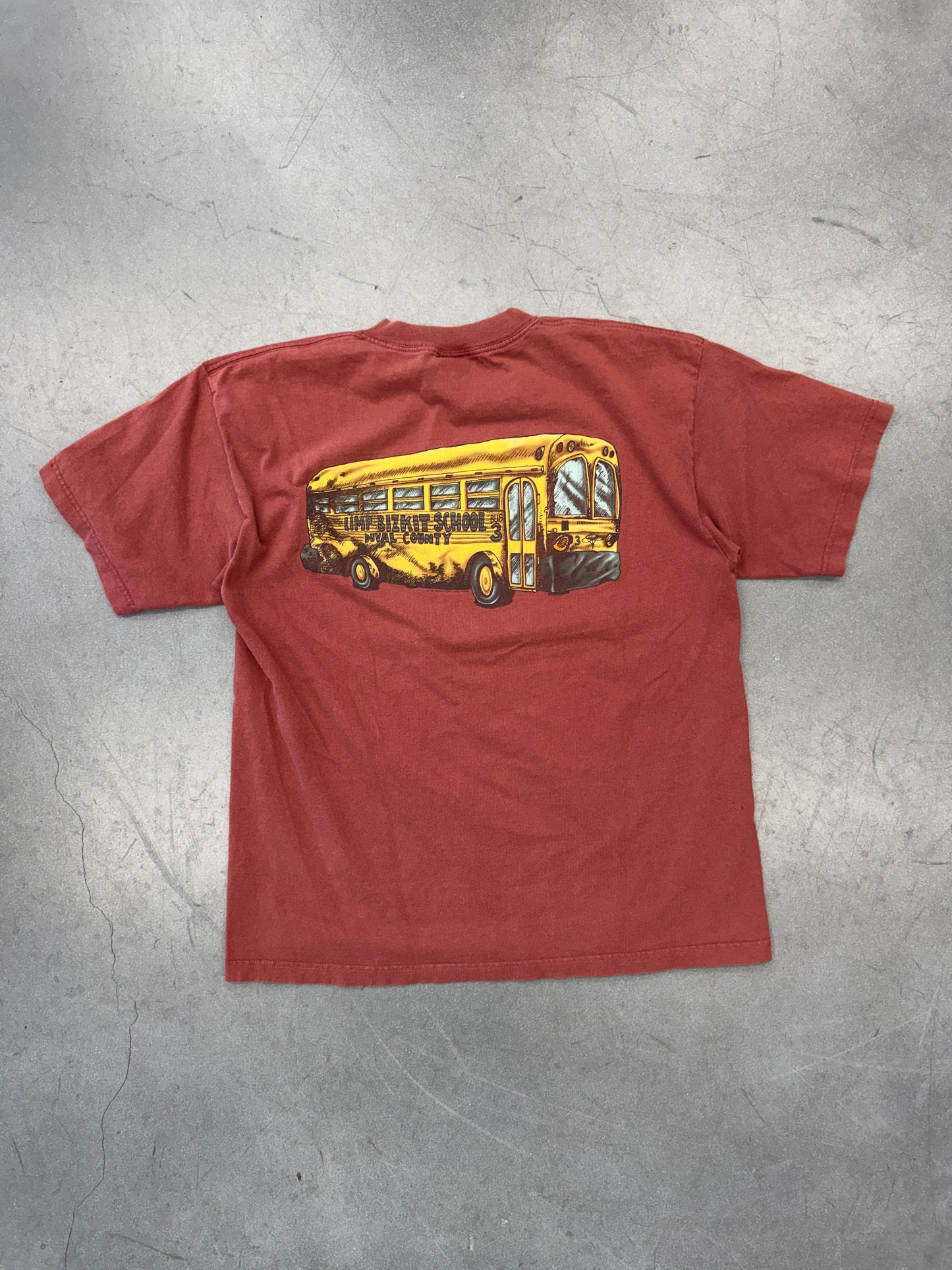1998 LIMP BIZKIT DUVAL SCHOOL BUS TEE (GIANT TAG)