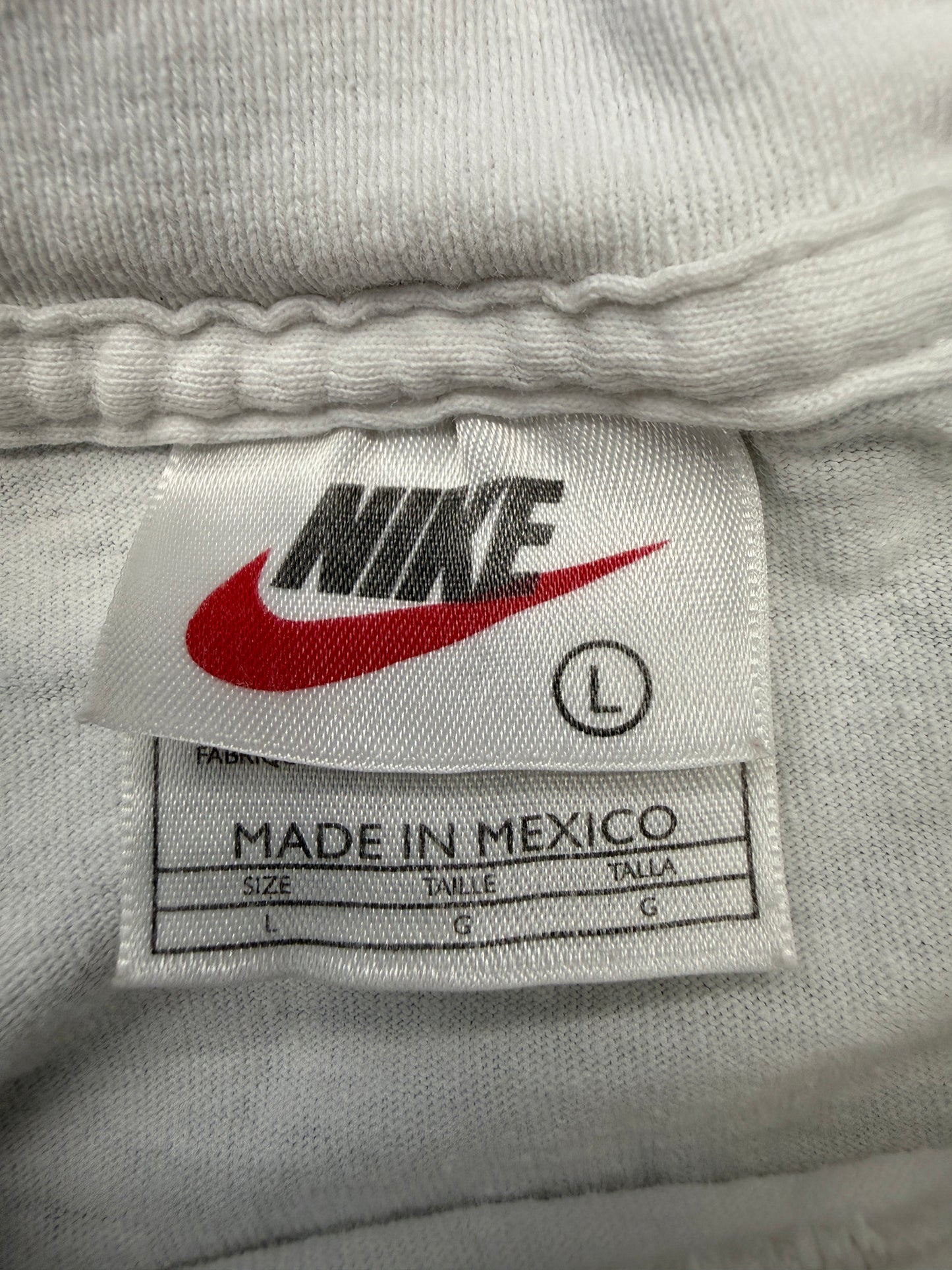 90S NIKE BRAZIL JUST DO IT CUT OFF SOCCER TEE (WHITE/RED NIKE TAG)