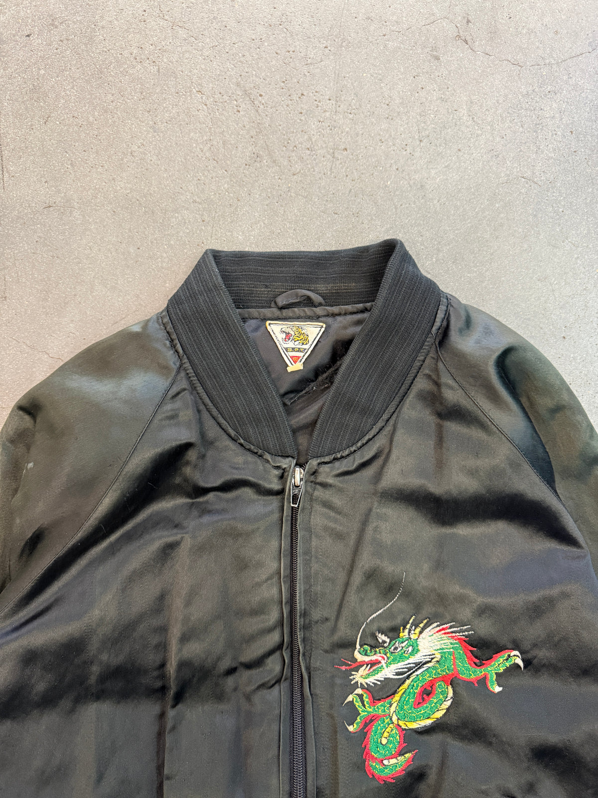 80S JAPANESE DRAGON SATIN SOUVENIR JACKET (S.P.T. TAG)