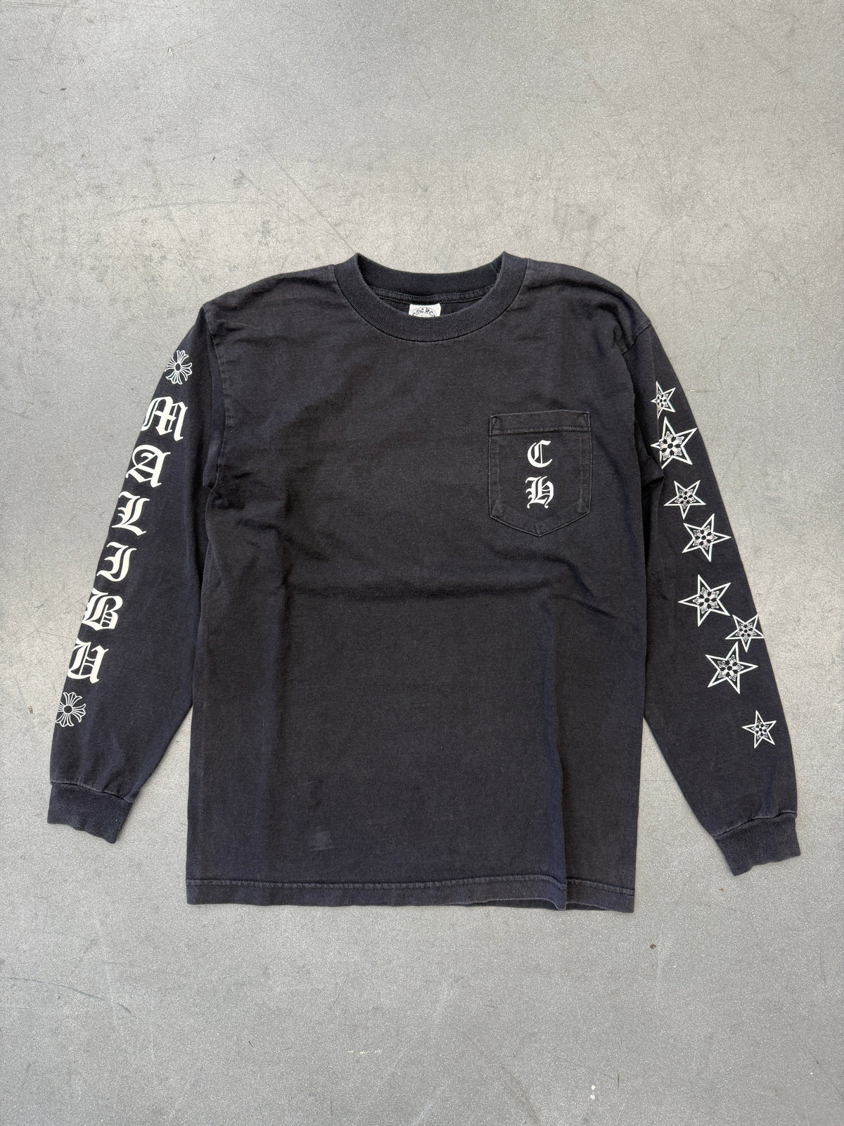 VINTAGE CHROME HEARTS MALIBU STAR POCKET LONG SLEEVE TEE (WHITE TAG)