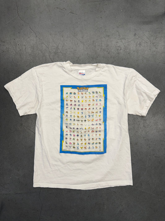90S BOOTLEG POKEMON 151 KANTO POKEDEX TEE (HANES BEEFY TAG)