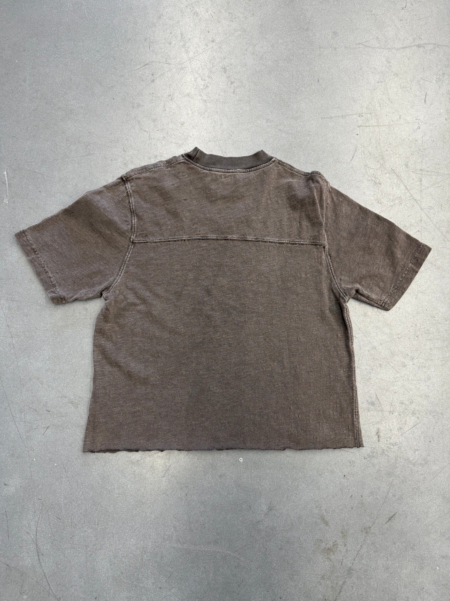 YEEZY SEASON 3 CROPPED COLLEGE SLUB KNIT TEE - ONYX SHADE (S)