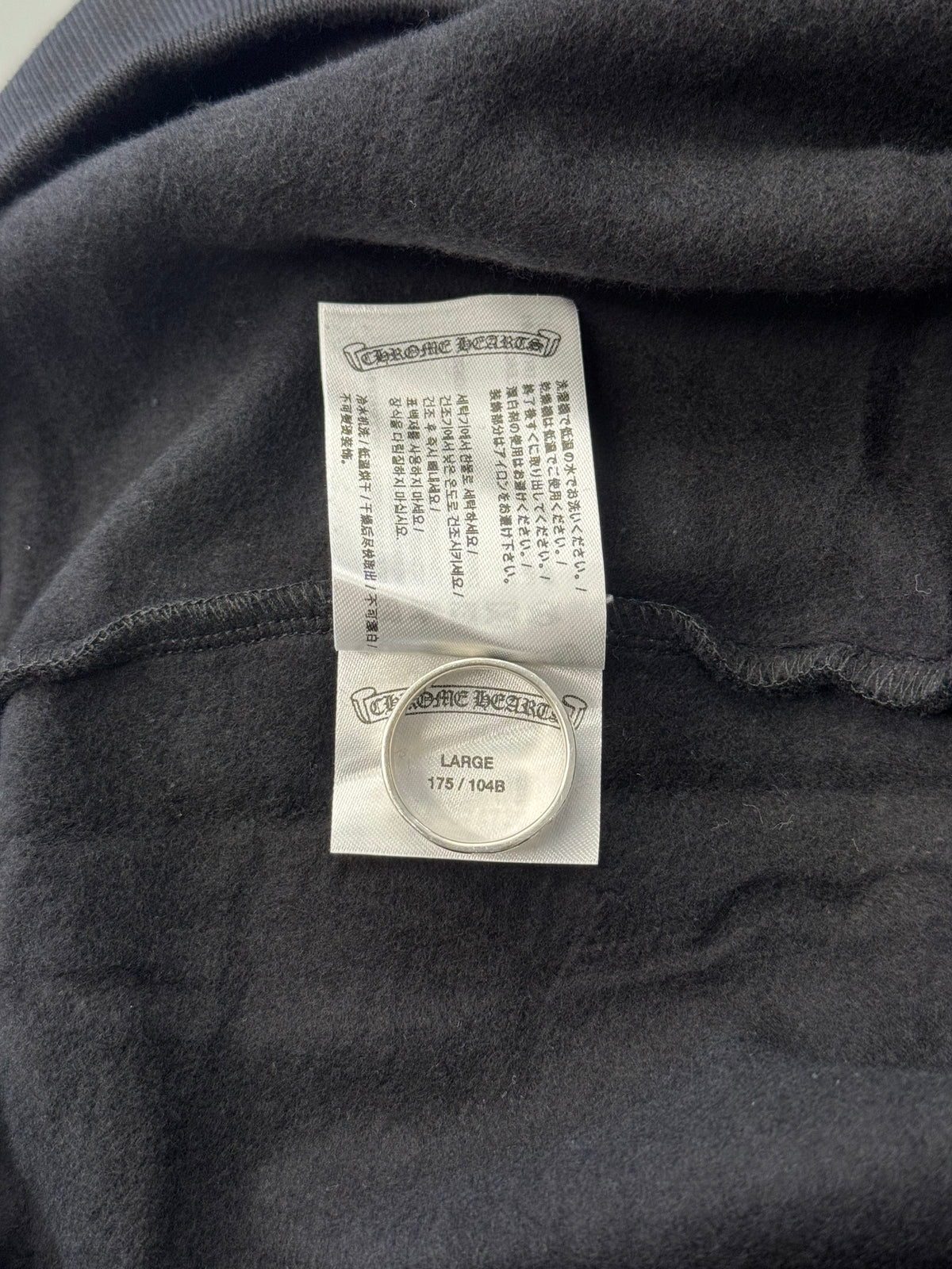 CHROME HEARTS ONLINE EXCLUSIVE TONAL BLACK HORSESHOE FLORAL PULLOVER HOODIE