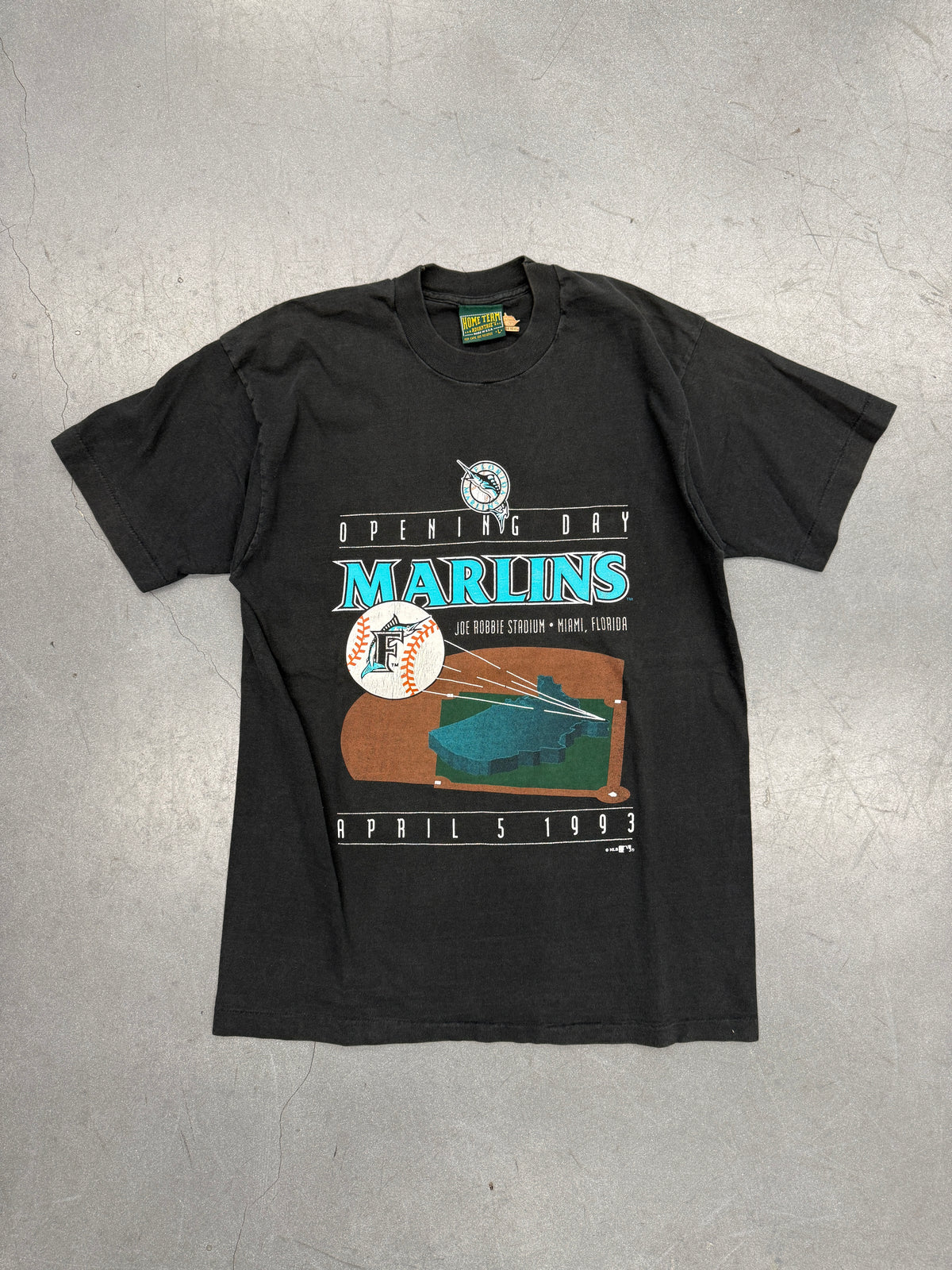 1993 FLORIDA MARLINS OPENING DAY TEE (HOME TEAM ADVANTAGE TAG)