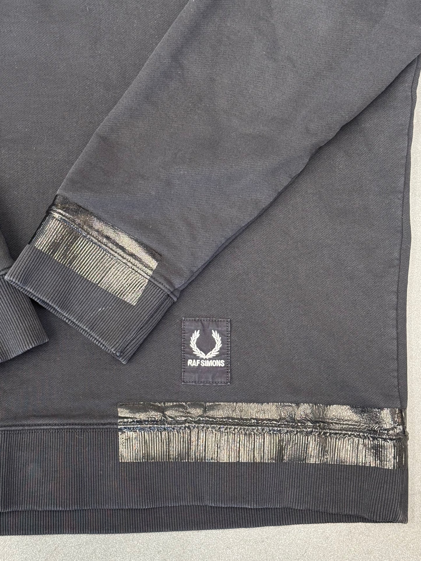 RAF SIMONS FRED PERRY TAPED HOODIE - BLACK