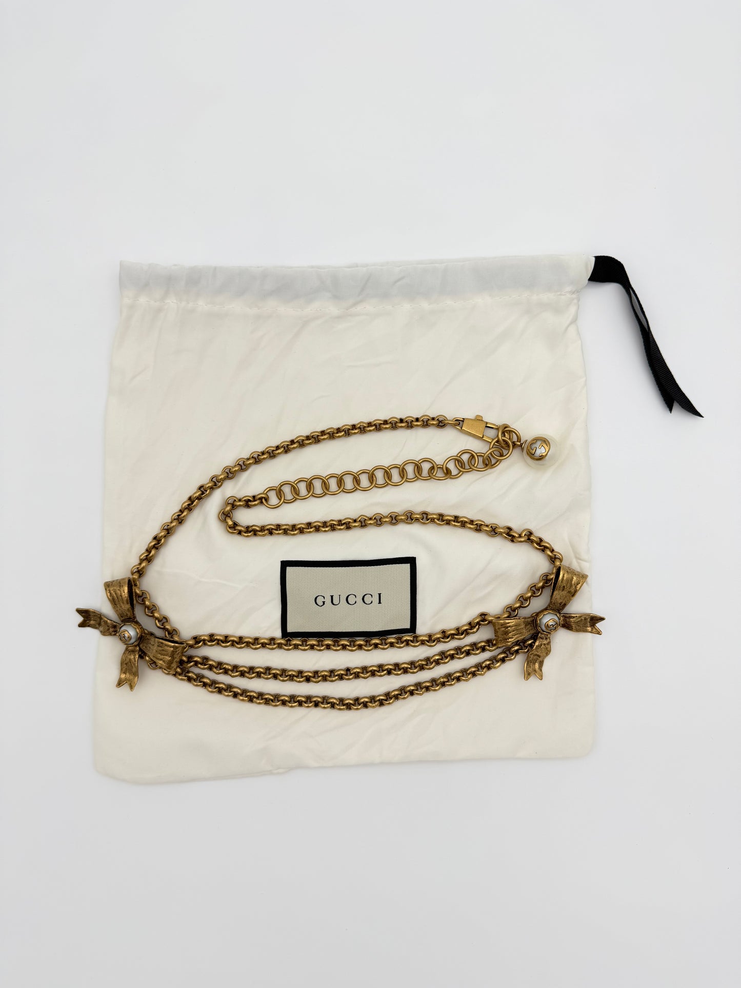 GUCCI BOW CHAIN BELT - GOLD (NEW WITH DUSTBAG) (TANIA)