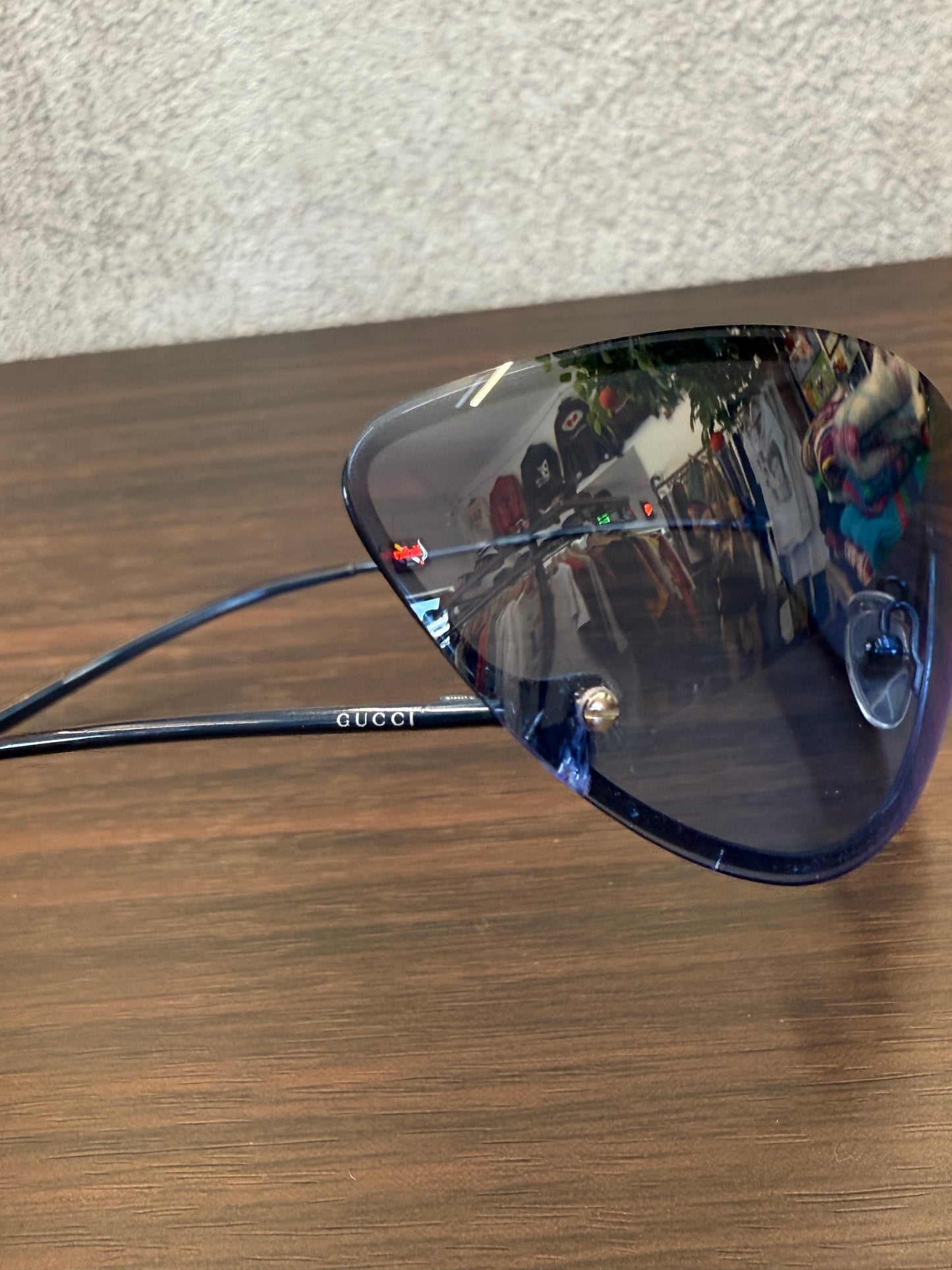 SS01 GUCCI RIMLESS TOM FORD ERA SHIELD MASK SUNGLASSES W/ REPLACEMENT BLACK SLEEVE