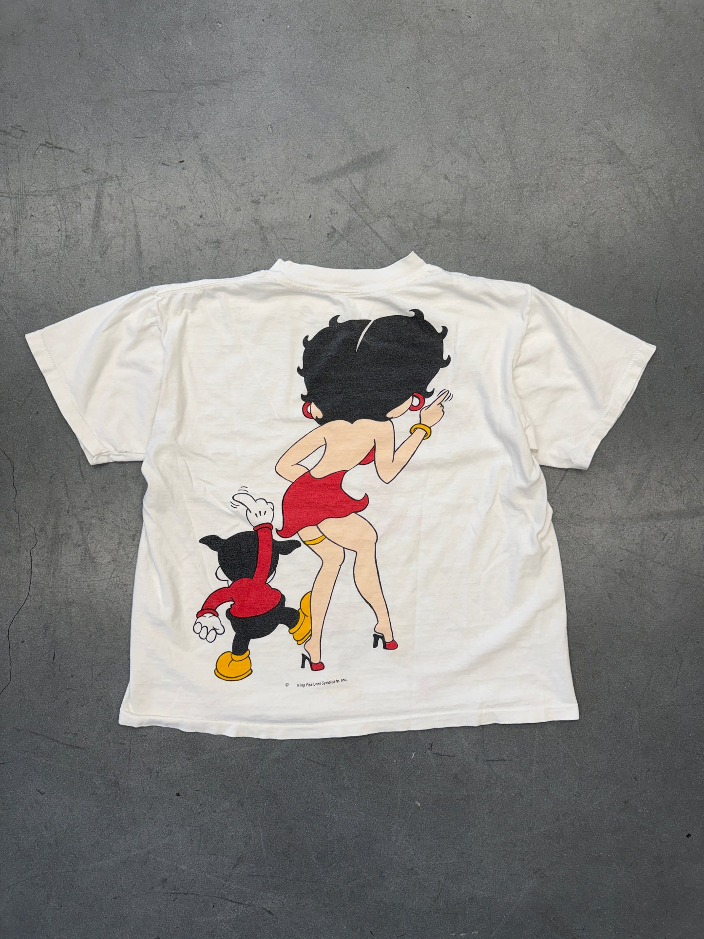 90S BETTY BOOP & BIMBO FRONT & BACK BOXY TEE (PULLED TAG)