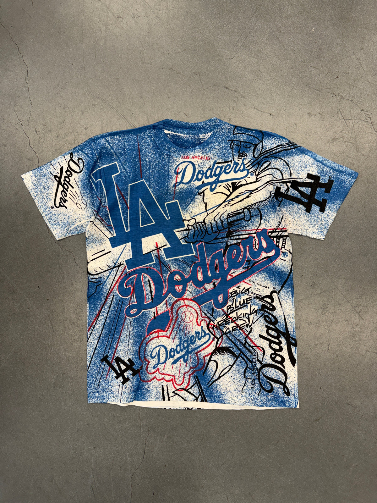 1991 LA DODGERS AOP MULTI LOGO TEE (AMERICA'S FAVORITE TAG)