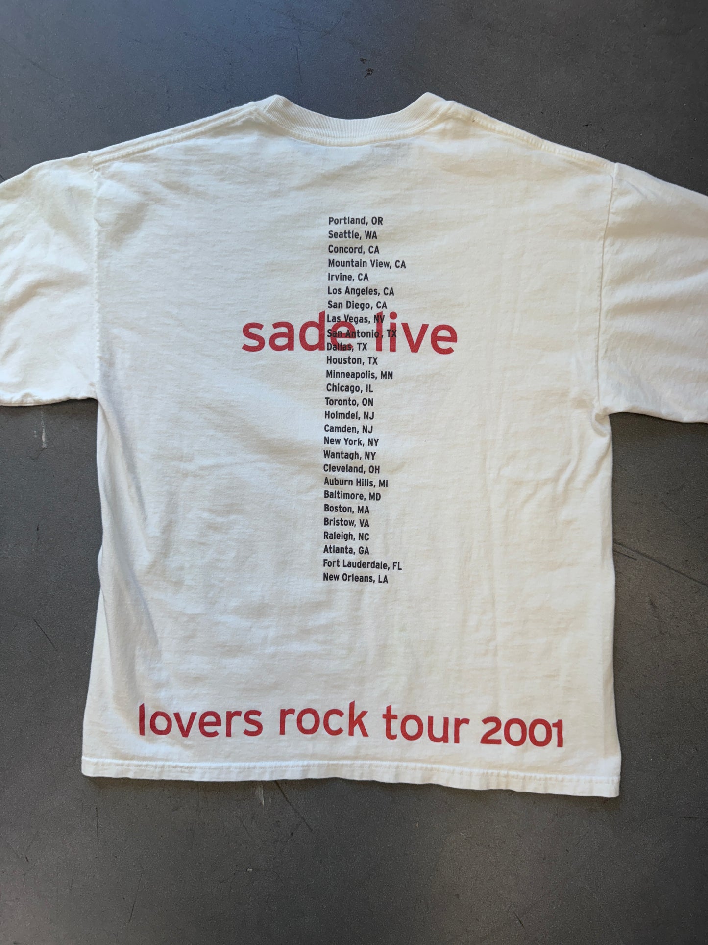 2001 SADE LIVE LOVERS ROCK TOUR TEE