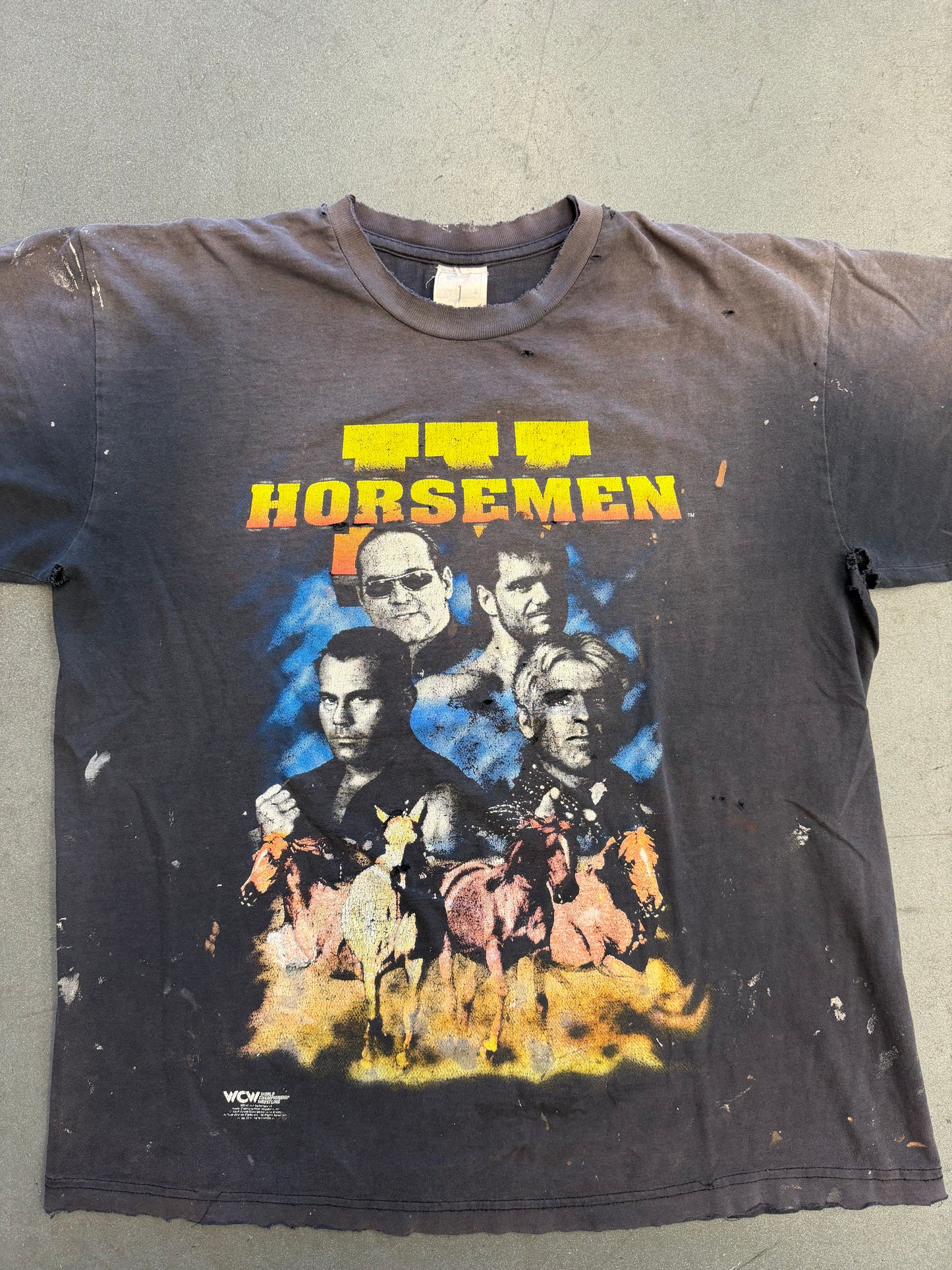 1998 WCW IV HORSEMEN THRASHED TEE (T-AMERICA TAG)