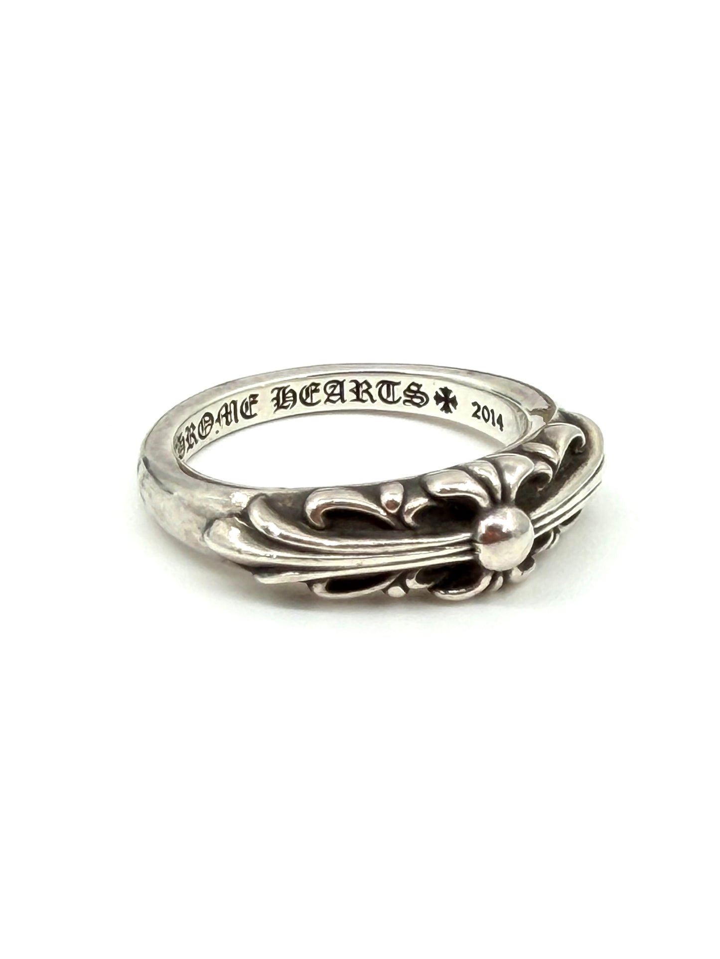 CHROME HEARTS BABY CLASSIC FLORAL SILVER RING