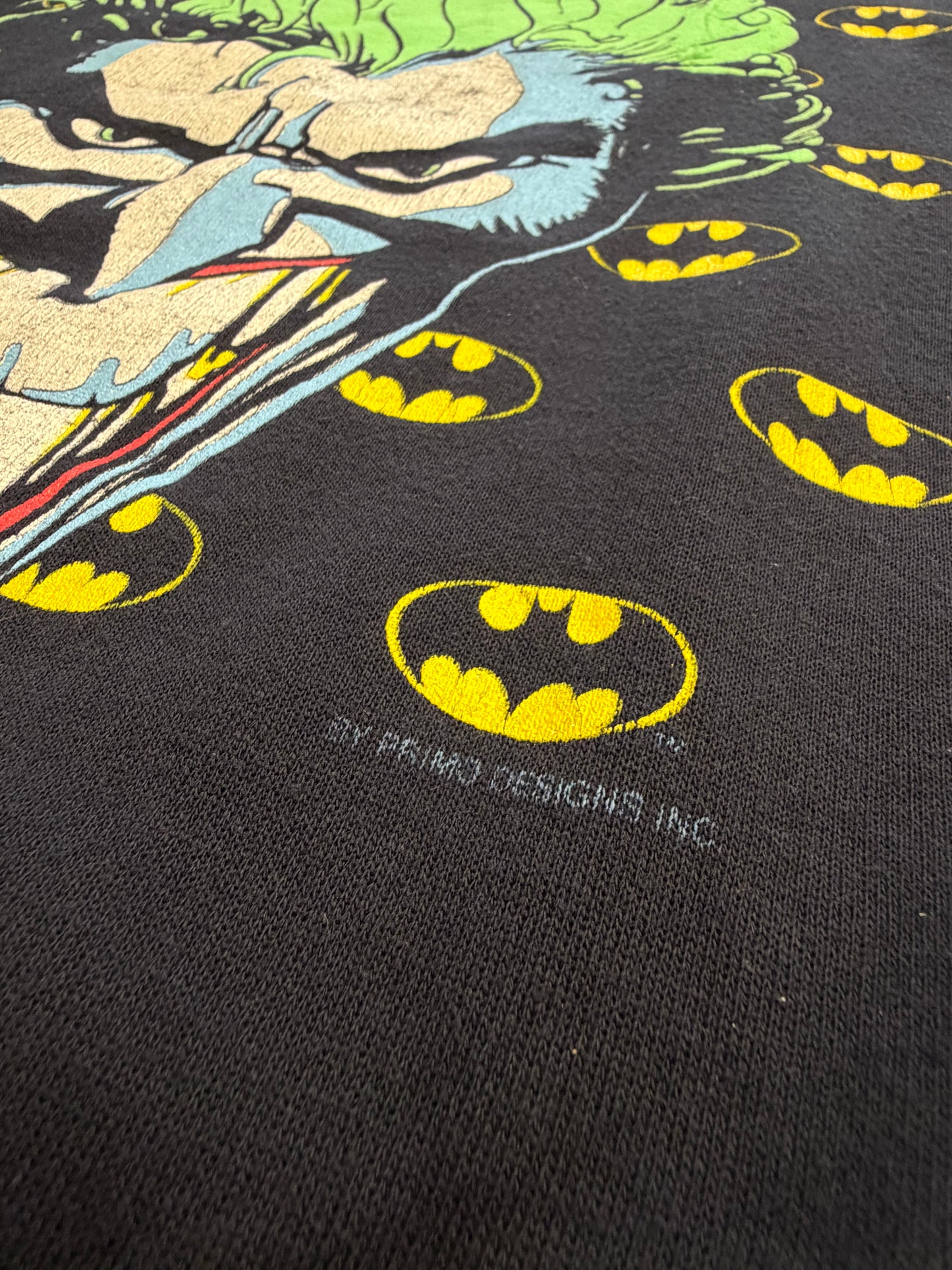 1989 VINTAGE JOKER WITH BATMAN LOGOS CREWNECK (DIVISION 1 TAG)