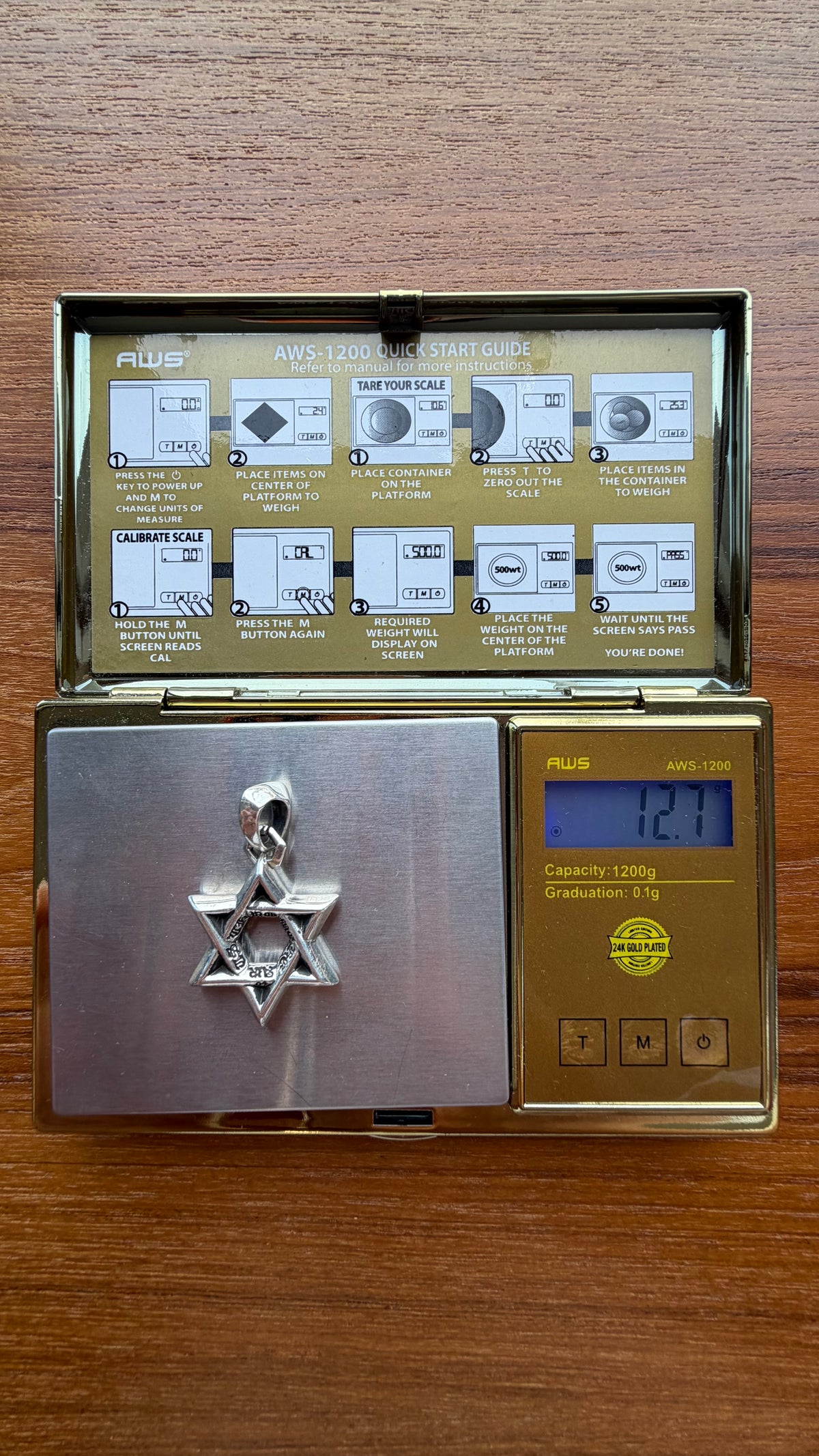 CHROME HEARTS SMALL STAR OF DAVID SILVER PENDANT (NEW)