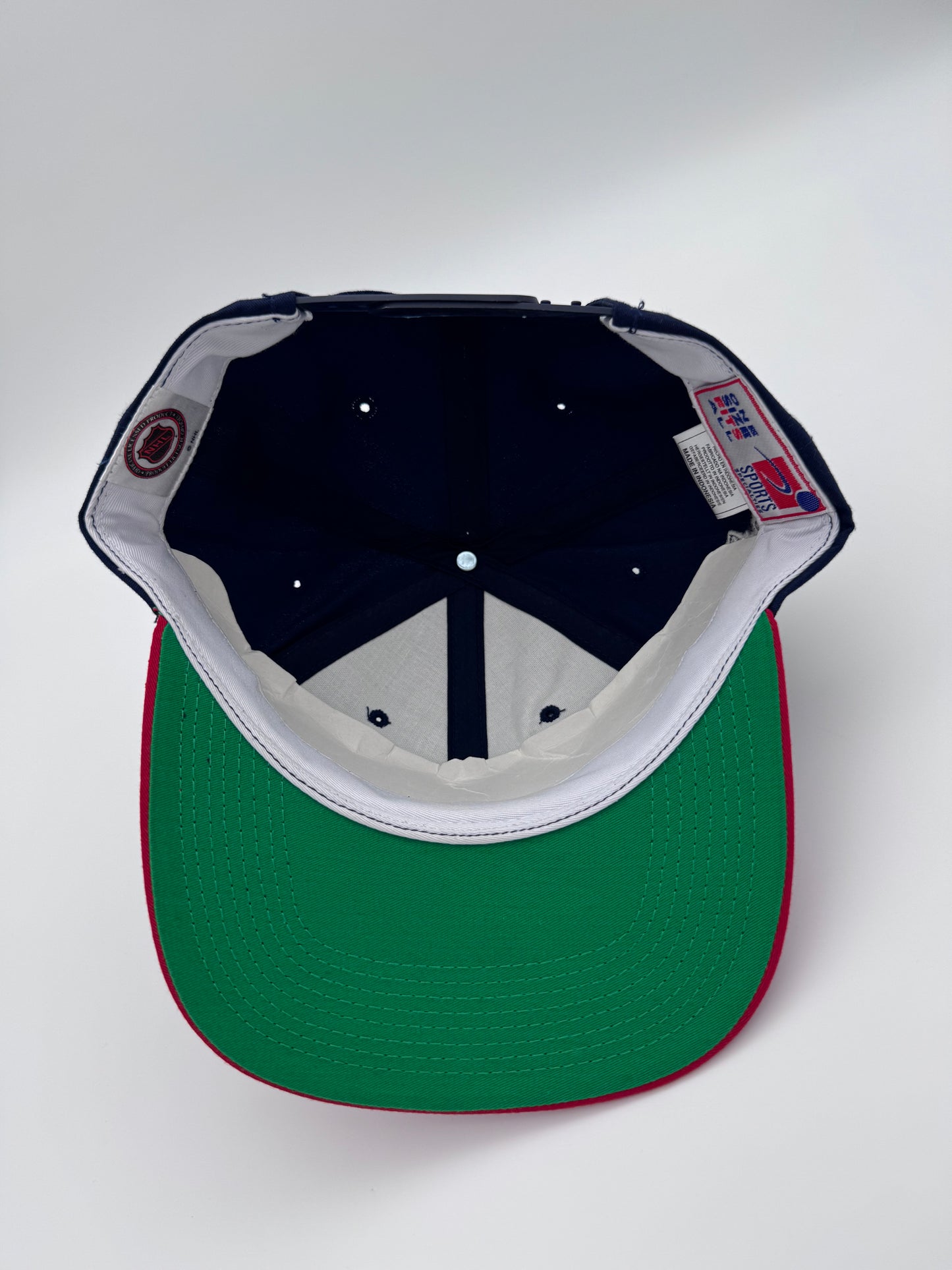 90S FLORIDA PANTHERS SCRIPT SPORTS SPECIALTIES SNAPBACK HAT NAVY