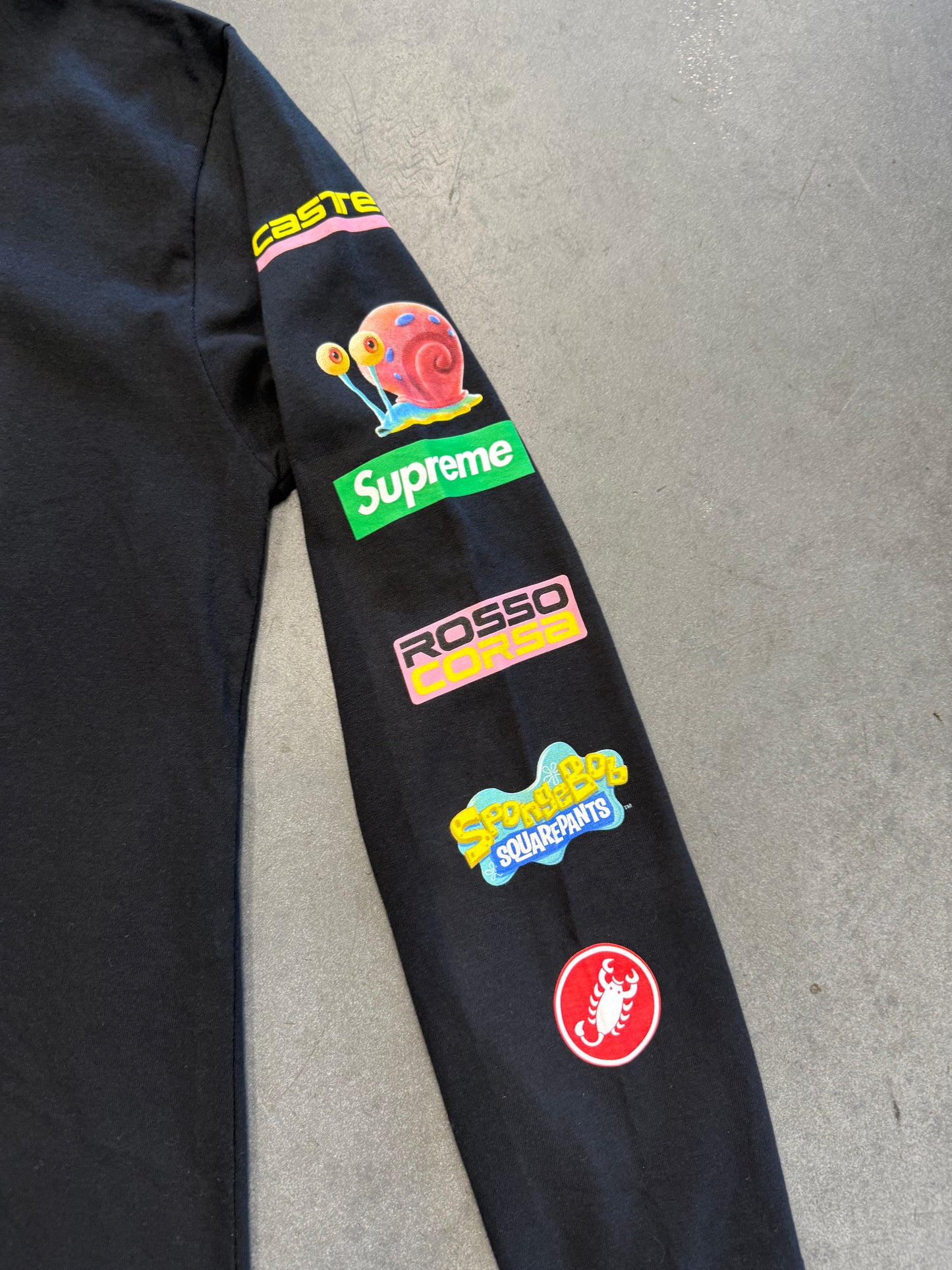 SS25 SUPREME SPONGEBOB CASTELLI RACING LONG SLEEVE TEE BLACK - XL