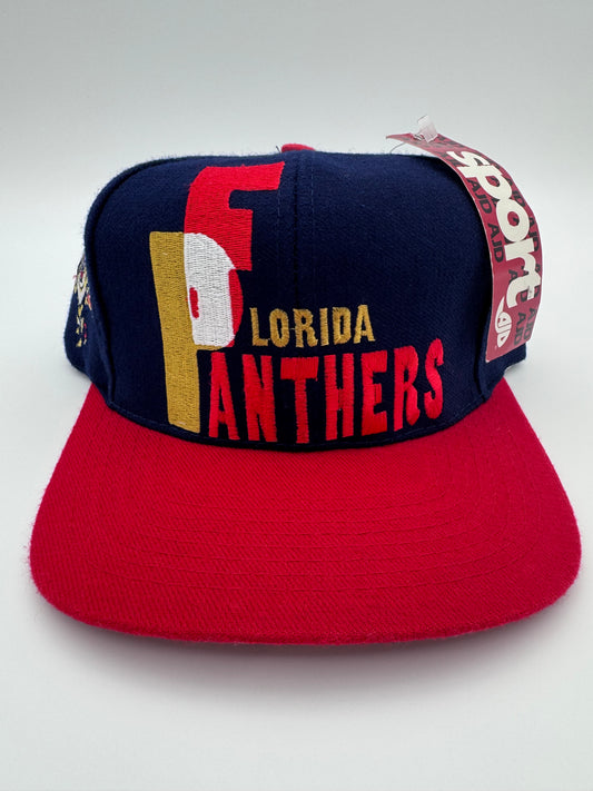 90S FLORIDA PANTHERS BIG F P AJD WOOL SNAPBACK HAT - NWT