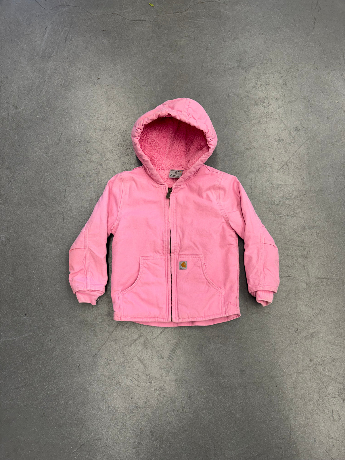 00S CHILDRENS CARHARTT FLEECE-LINED ZIP-UP CANVAS JACKET